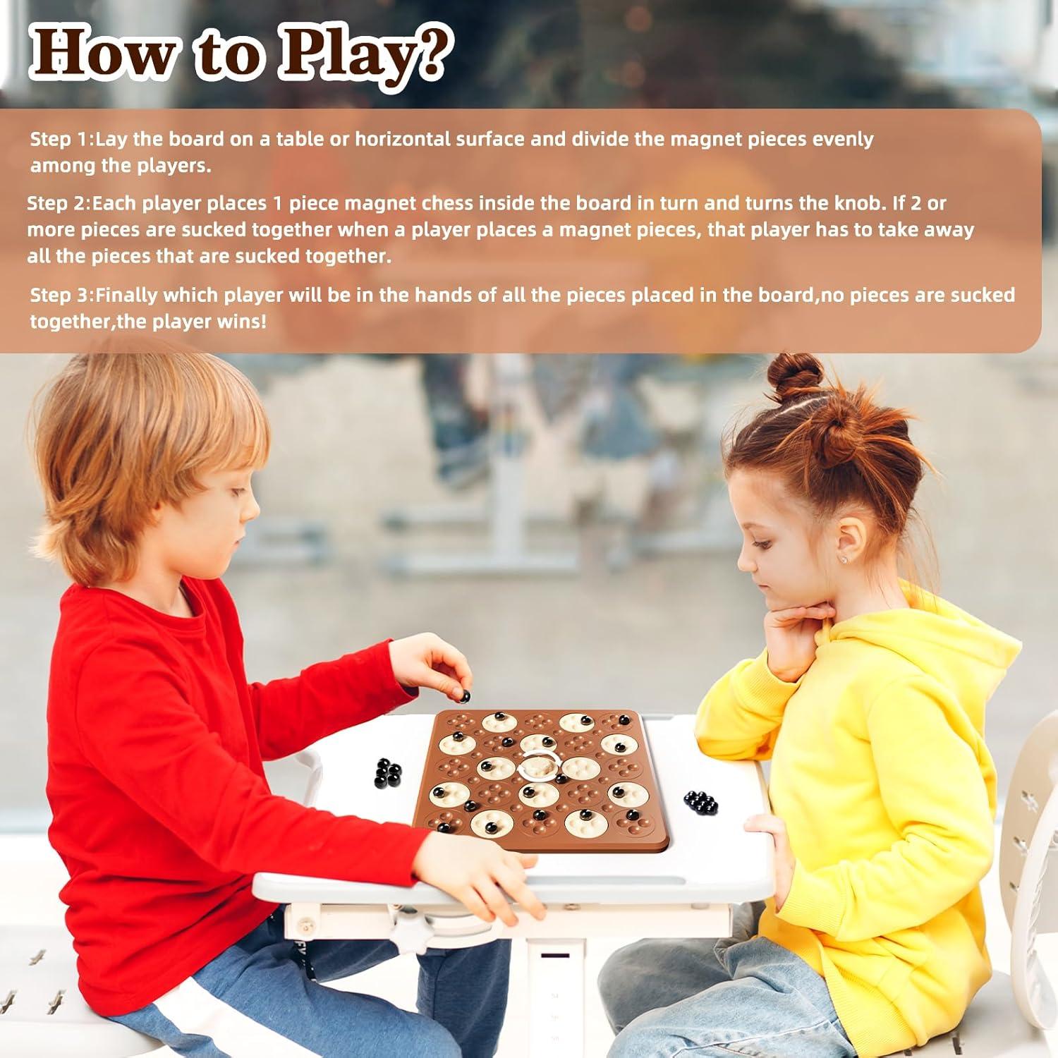 Juego de Ajedrez Magnético Hcusus 36 Piezas 2 en 1 para Niños y Adultos