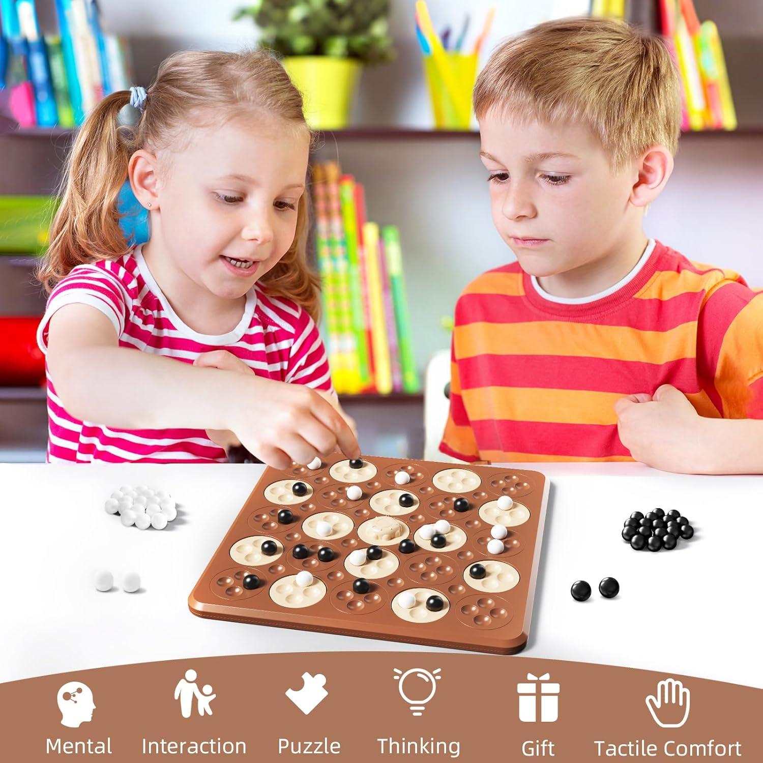 Juego de Ajedrez Magnético Hcusus 36 Piezas 2 en 1 para Niños y Adultos