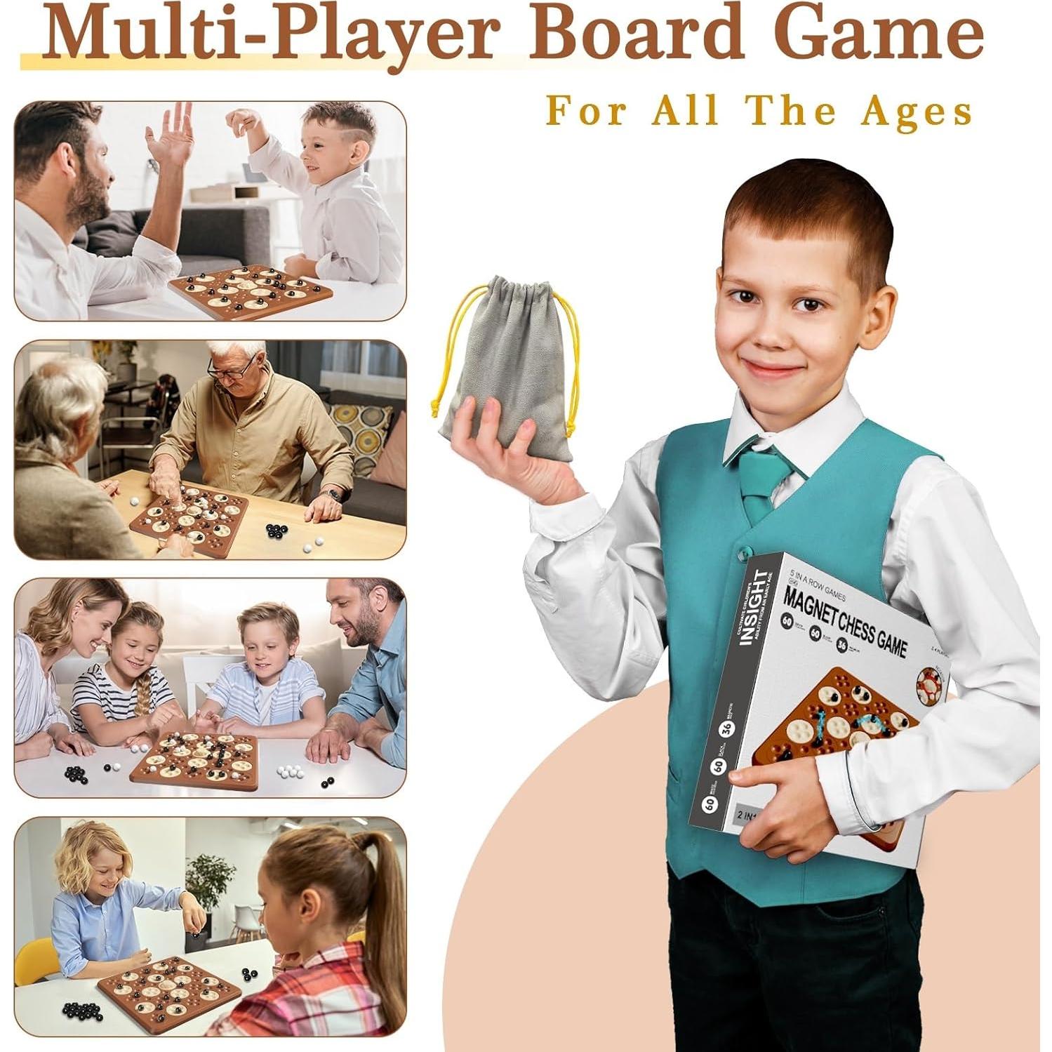 Juego de Ajedrez Magnético Hcusus 36 Piezas 2 en 1 para Niños y Adultos