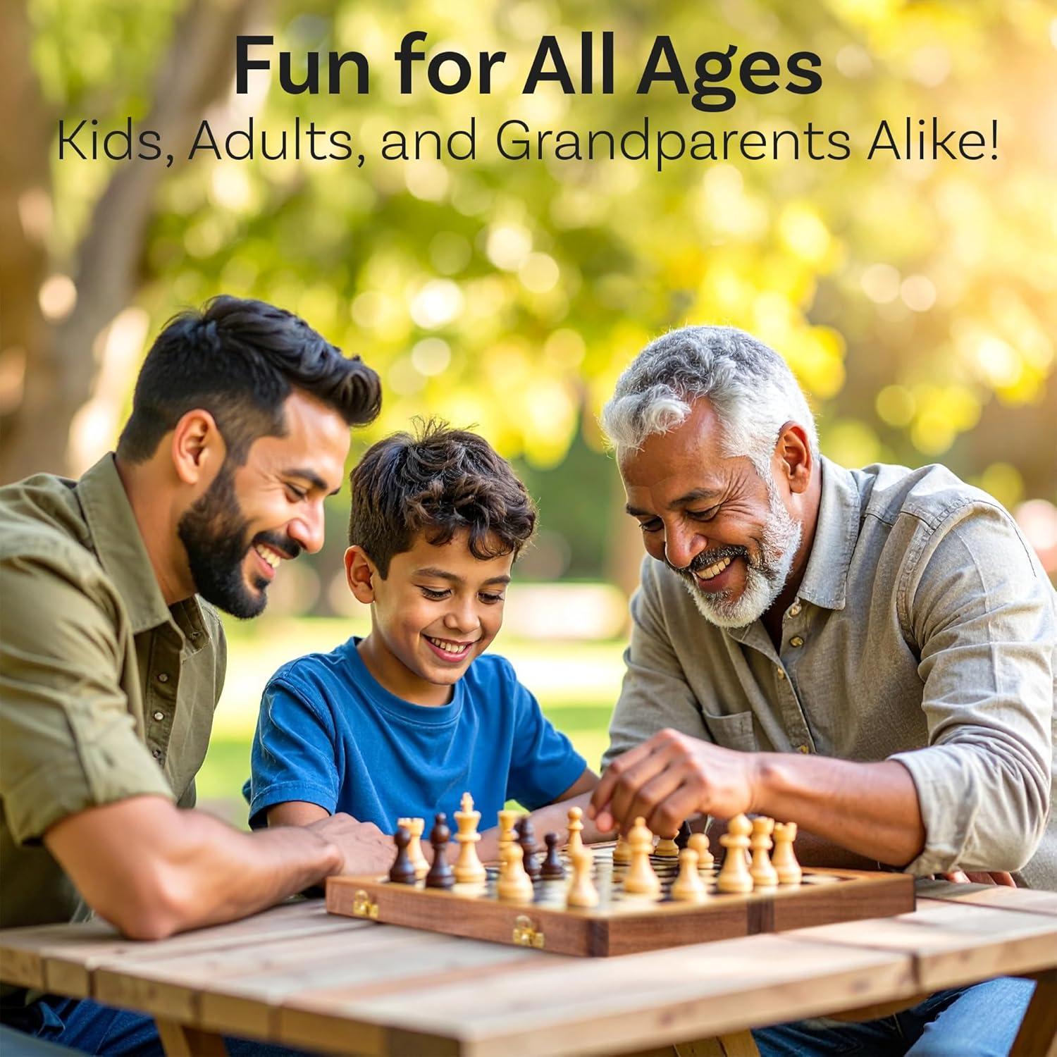 Juego de Ajedrez Magnético de Madera INTAJ 30 cm Plegable