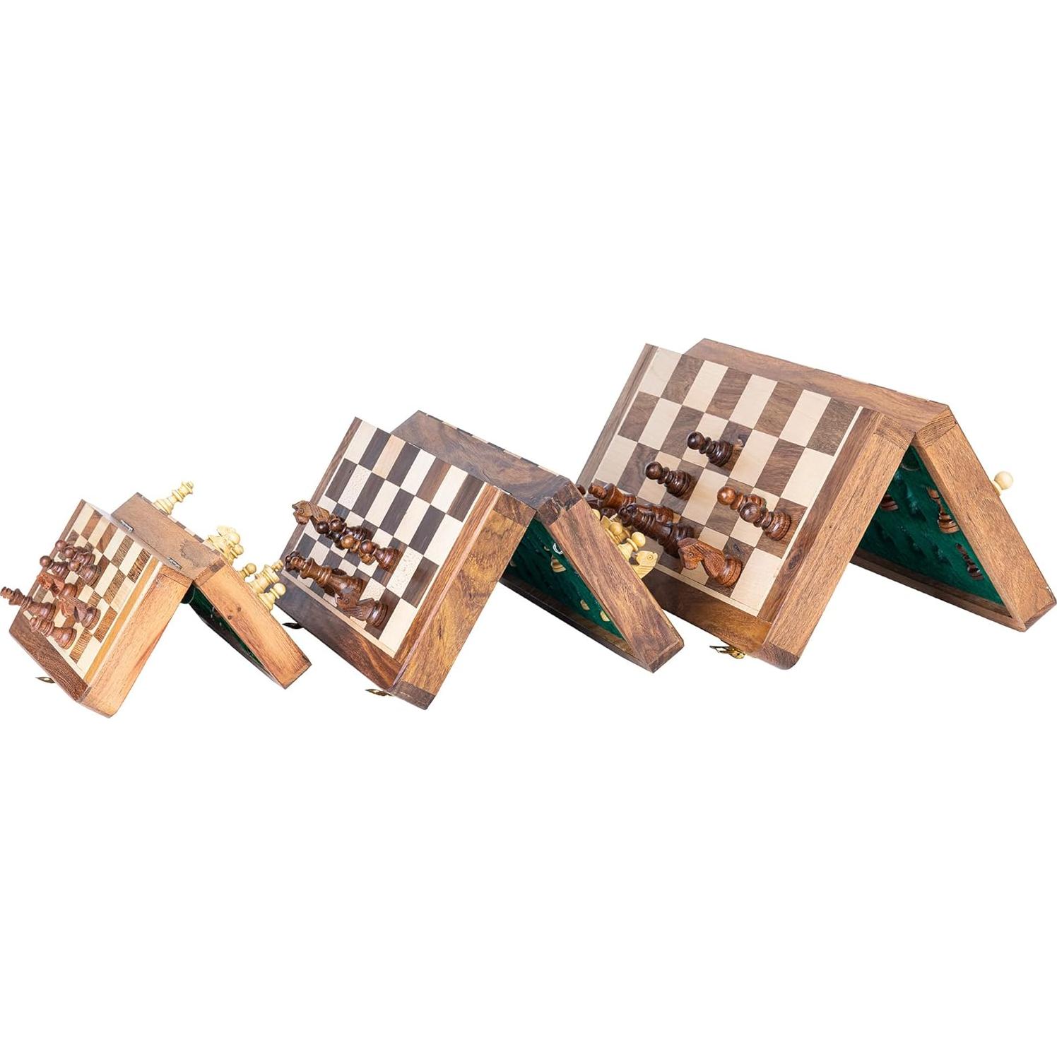 Juego de Ajedrez Magnético de Madera INTAJ 30 cm Plegable