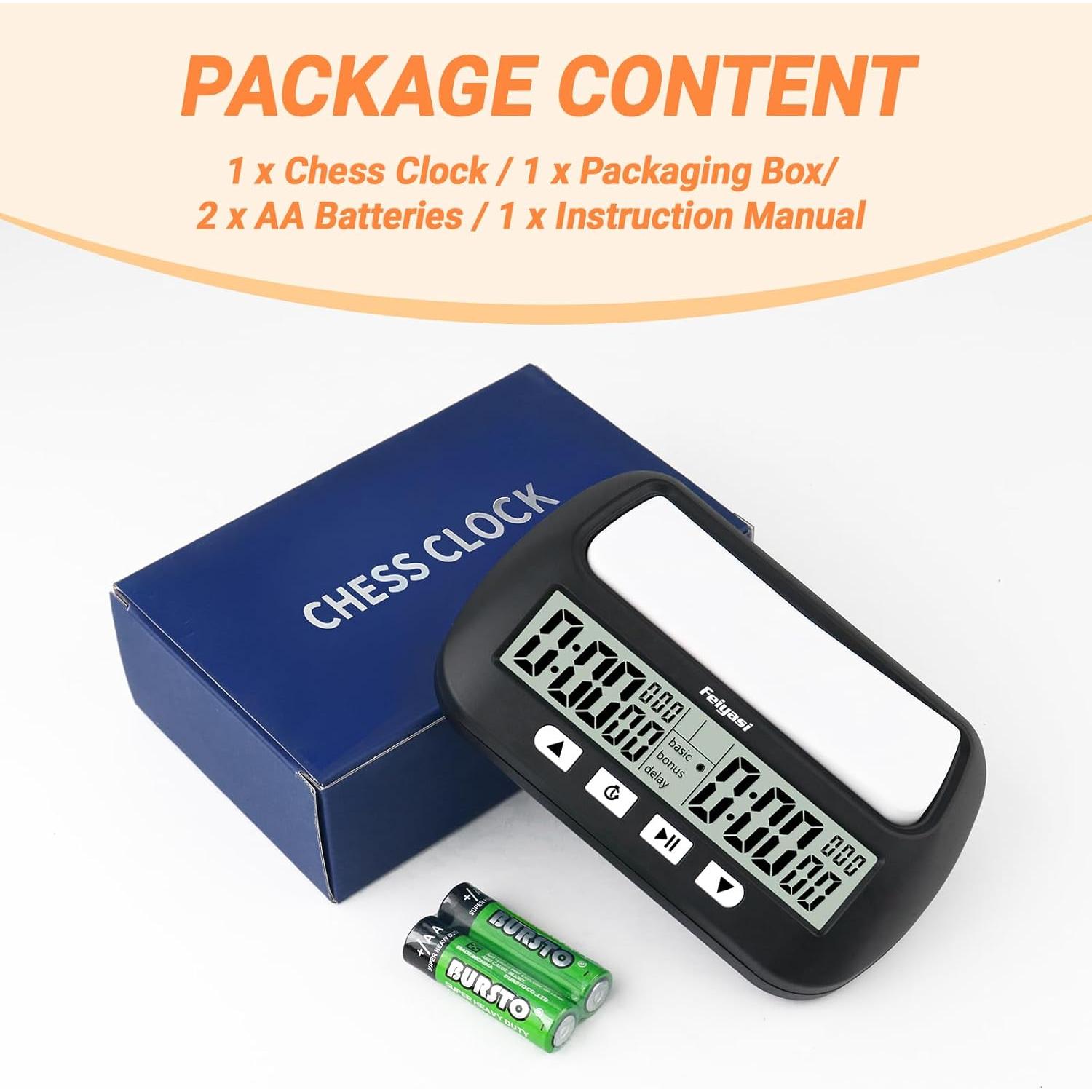 Temporizador Digital de Ajedrez Feiyasi con 4 Modos y Pilas AA