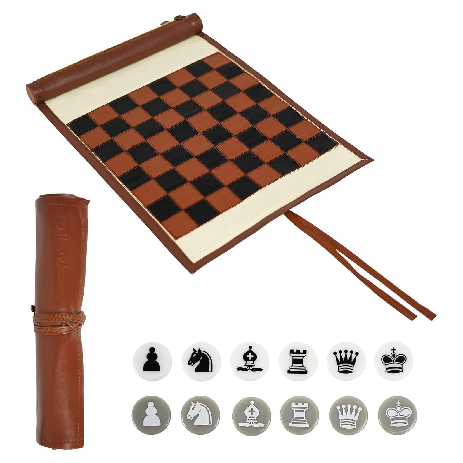 Juego de Ajedrez y Damas YOBRO 2 en 1 Plegable Viaje
