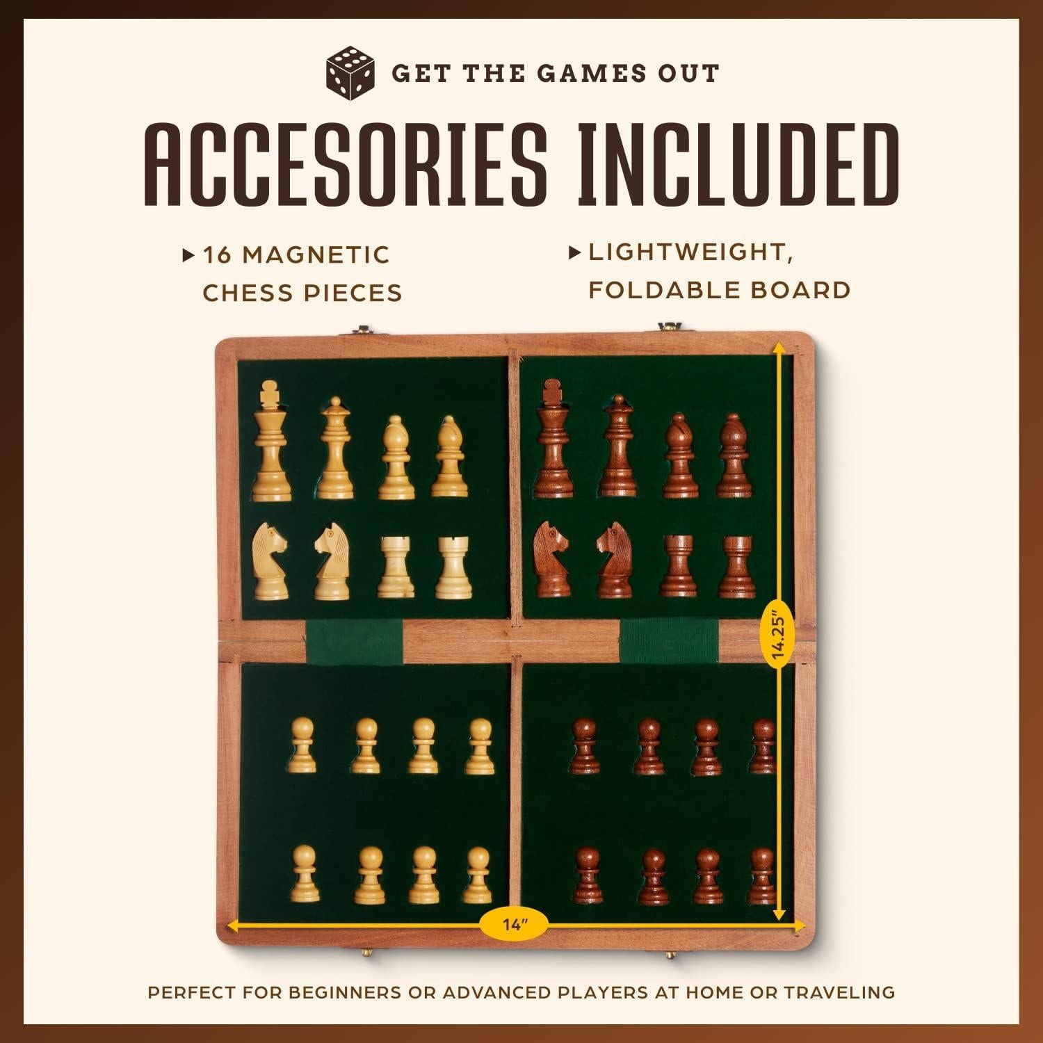 Juego de Ajedrez de Viaje Get The Games Out | Piezas Magnéticas