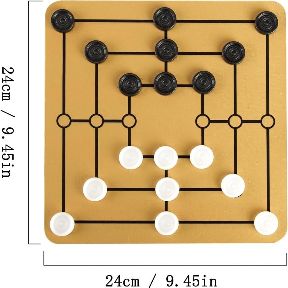 Juego de Mesa Nueve Hombres Morris Dranvosk Portátil 24x24 cm