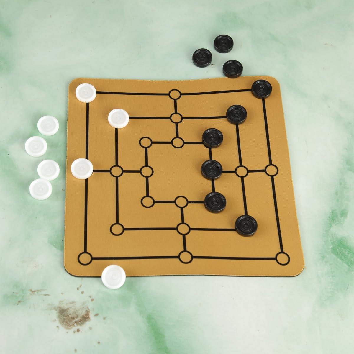 Juego de Mesa Nueve Hombres Morris Dranvosk Portátil 24x24 cm