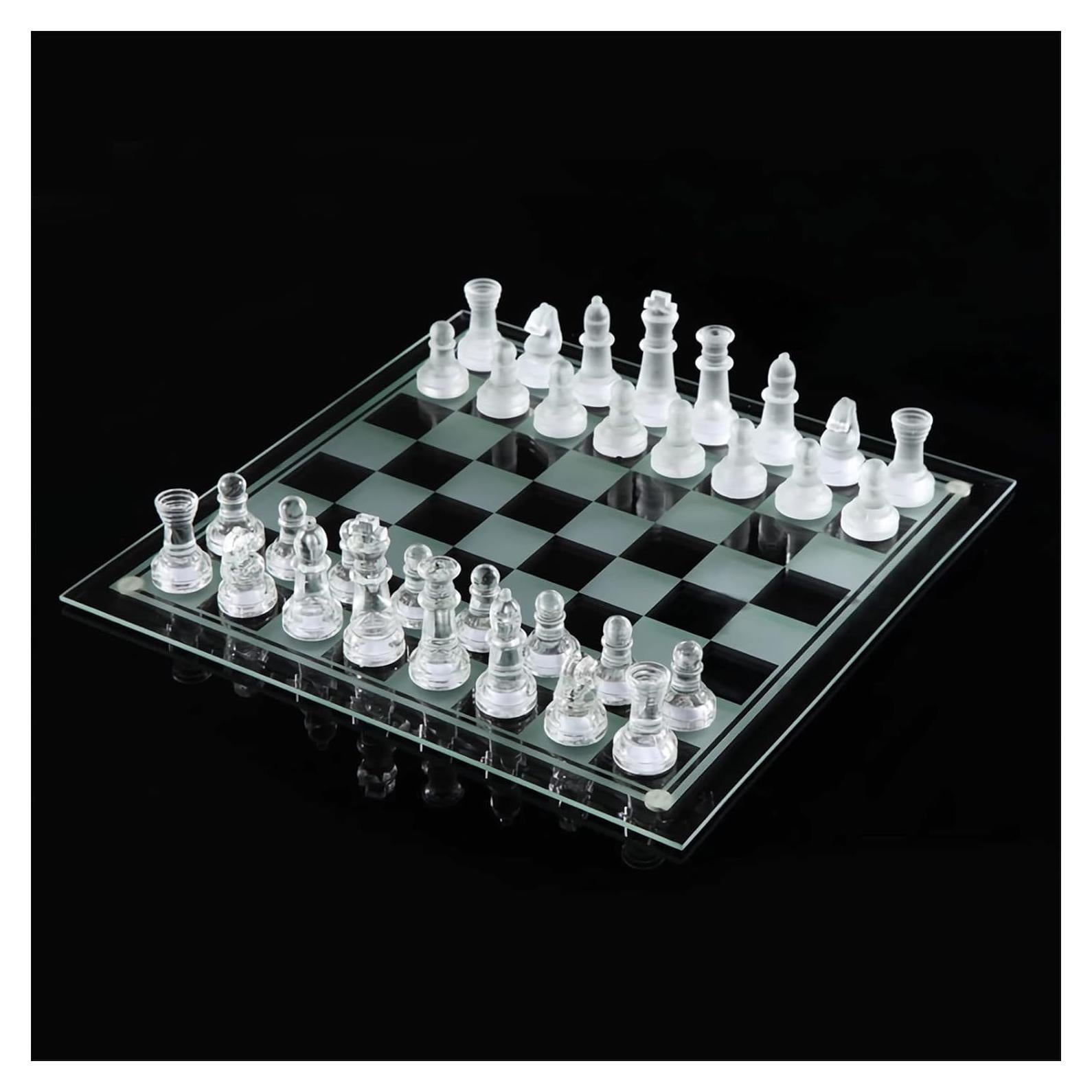 Juego de Ajedrez de Vidrio Ziphia 25.4 cm Elegante Premium