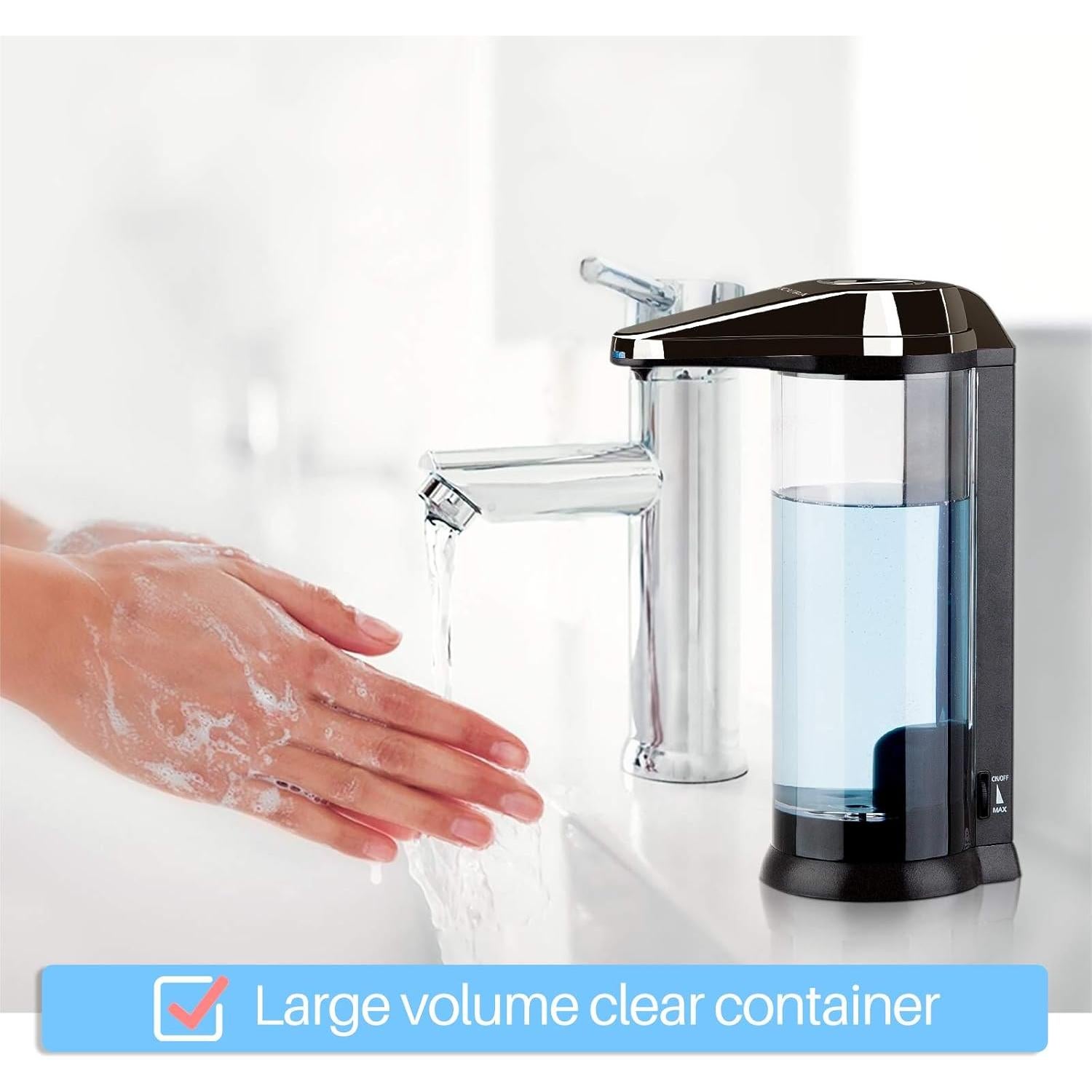 Dispensador Automático de Jabón Secura 500ml Gris Oscuro