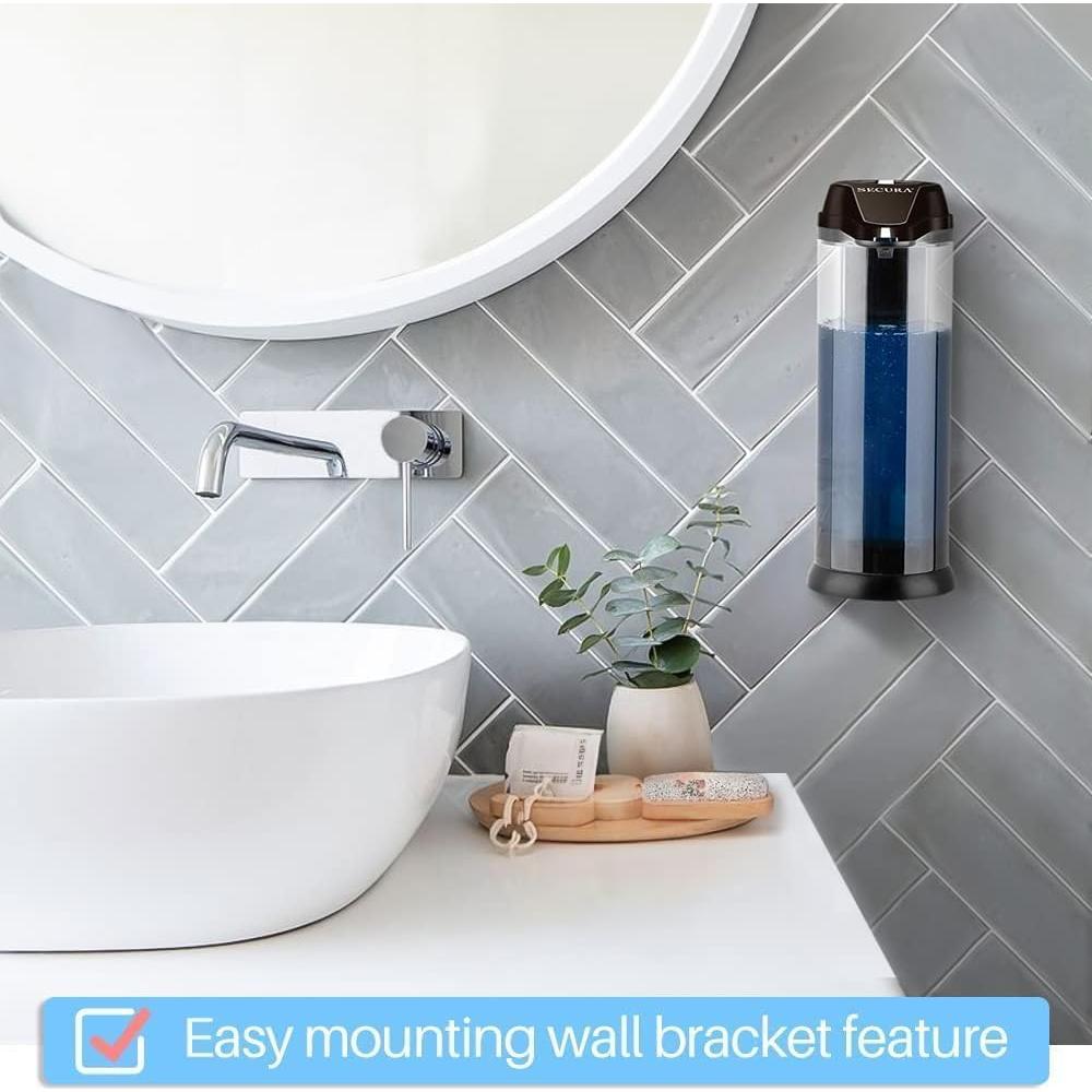 Dispensador Automático de Jabón Secura 500ml Gris Oscuro