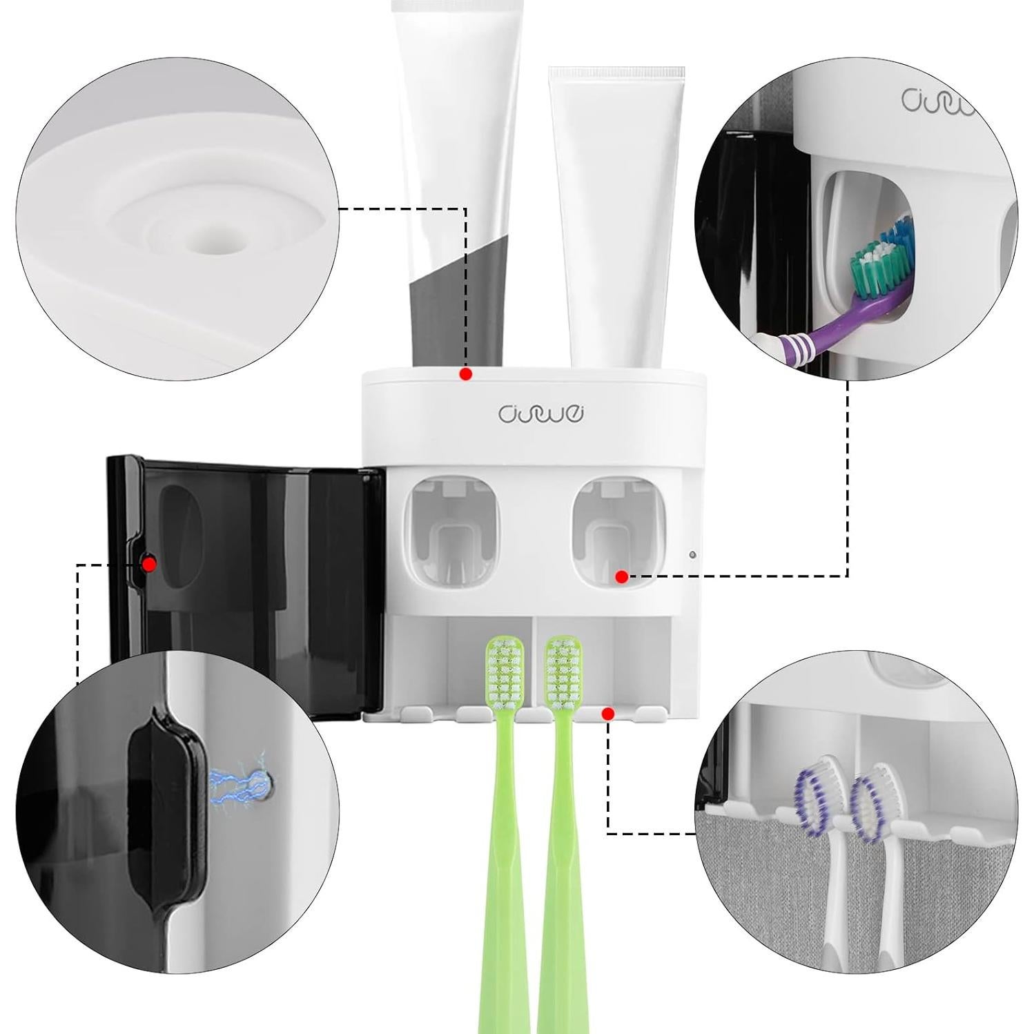 Soporte para Cepillos de Dientes Linkidea LI5350 con Dispensador