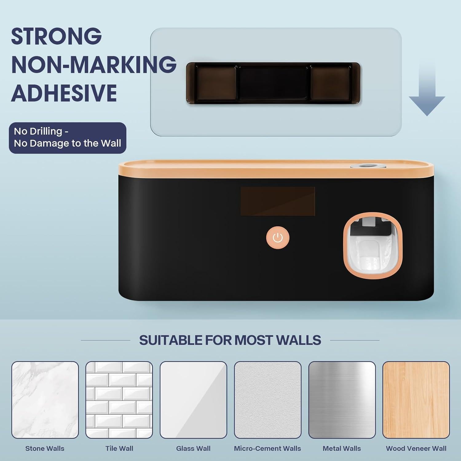 Soporte Esterilizador Cepillos de Dientes Recargable Negro