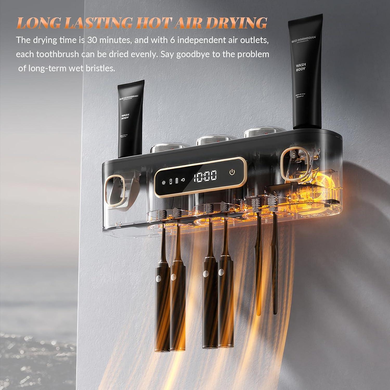 Soporte de Cepillos de Dientes Wrewing con Dispensadores y Limpieza