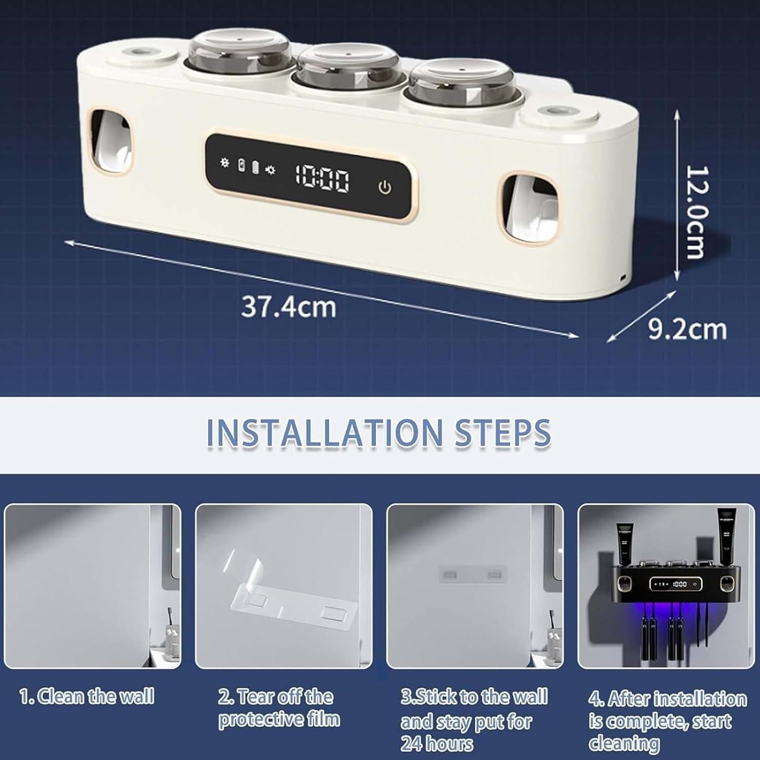 Soporte de Cepillos de Dientes Wrewing con Dispensadores y Limpieza