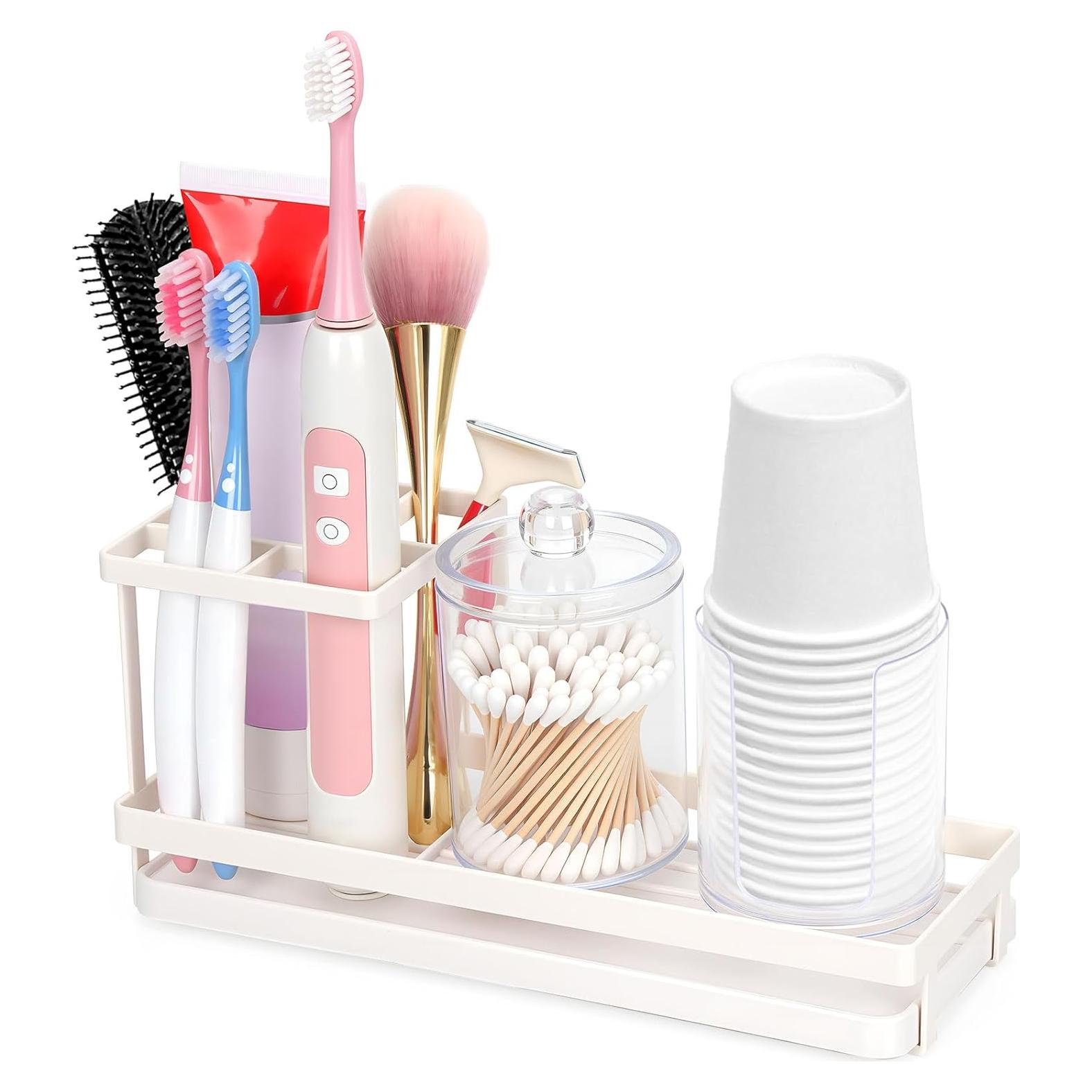 Soporte para Cepillos de Dientes OKEJUNYE Blanco Acero Inoxidable