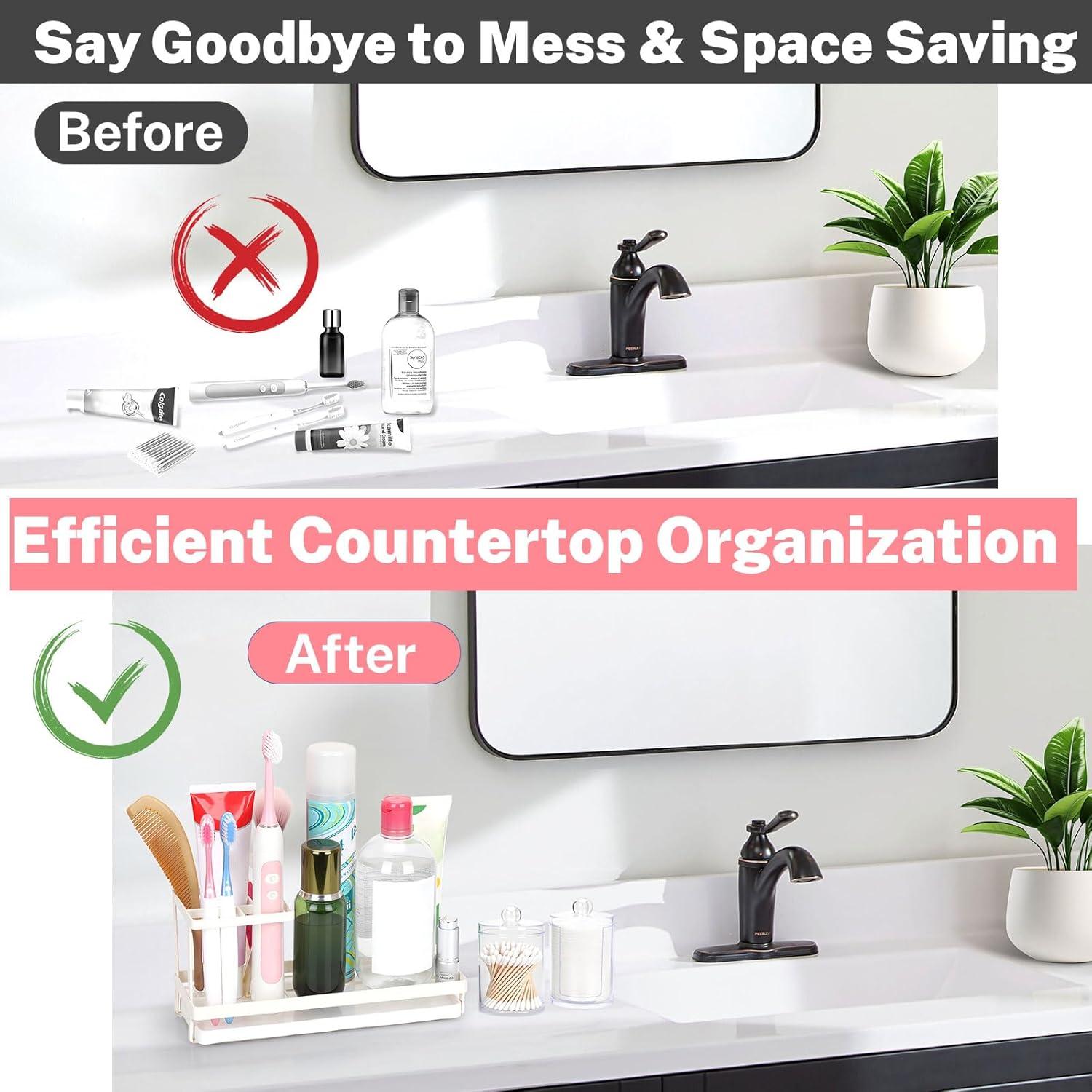 Soporte para Cepillos de Dientes OKEJUNYE Blanco Acero Inoxidable