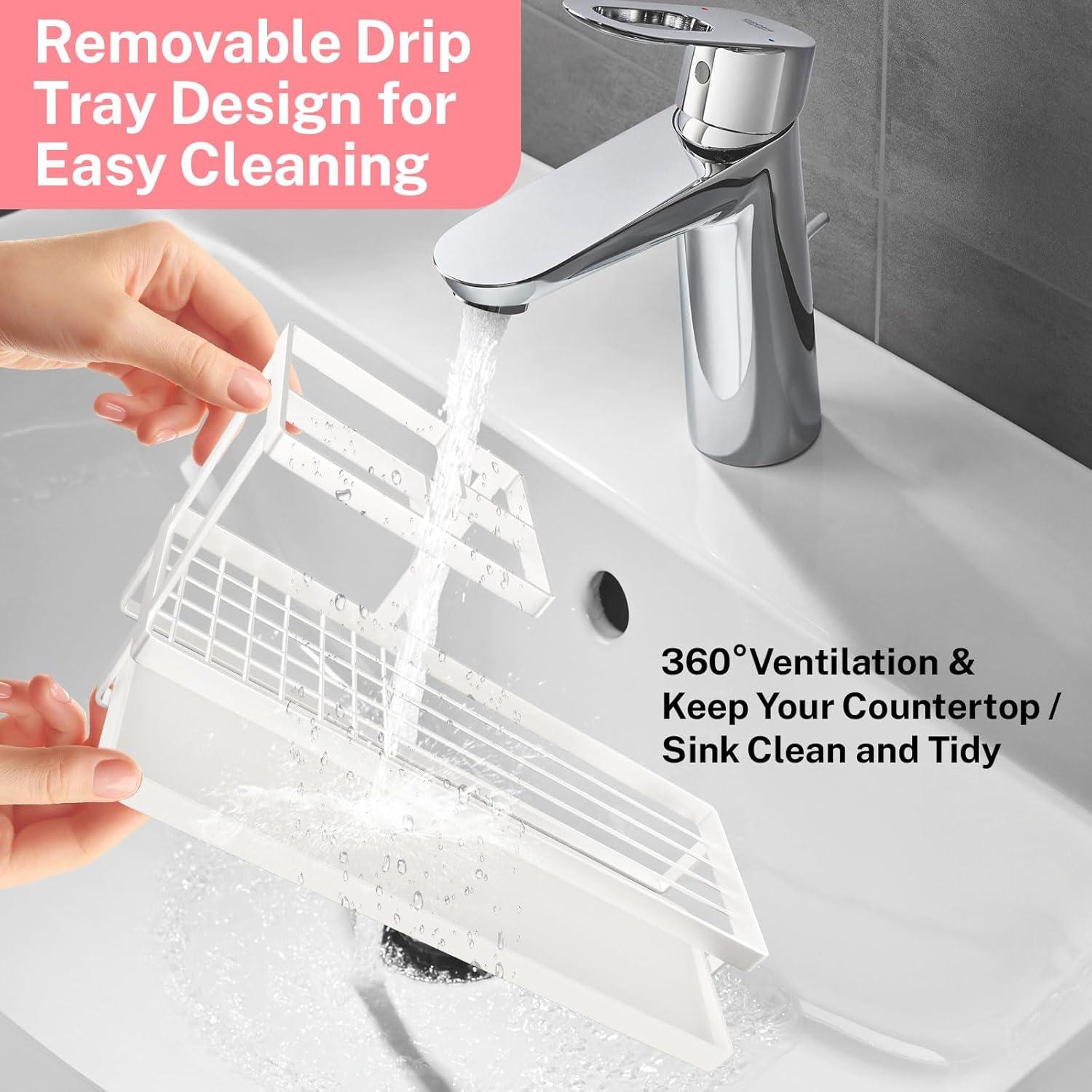 Soporte para Cepillos de Dientes OKEJUNYE Blanco Acero Inoxidable