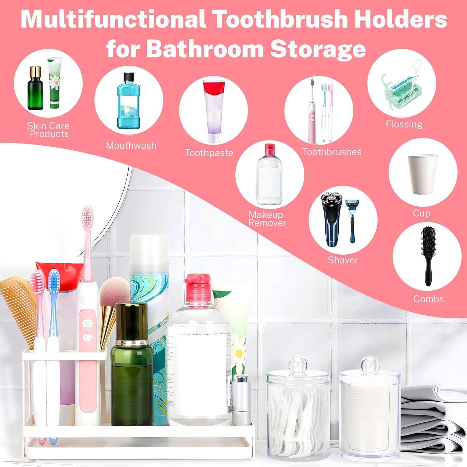 Soporte para Cepillos de Dientes OKEJUNYE Blanco Acero Inoxidable