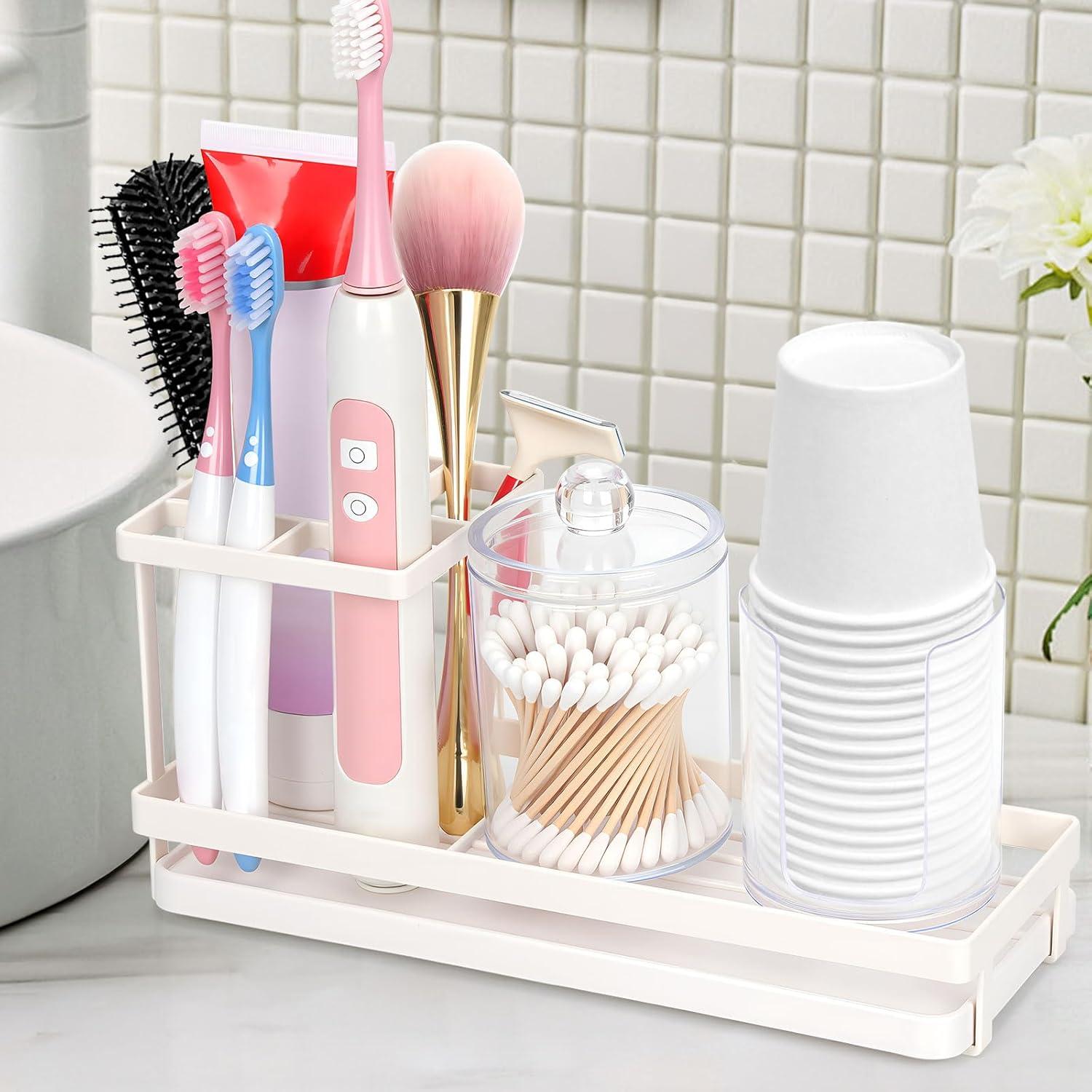 Soporte para Cepillos de Dientes OKEJUNYE Blanco Acero Inoxidable