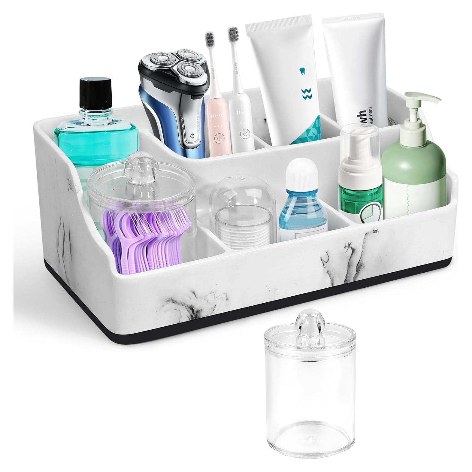 Soporte de Cepillos de Dientes MSBRCH de Mármol Blanco 6 Ranuras