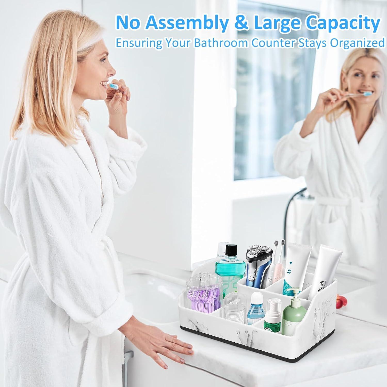 Soporte de Cepillos de Dientes MSBRCH de Mármol Blanco 6 Ranuras