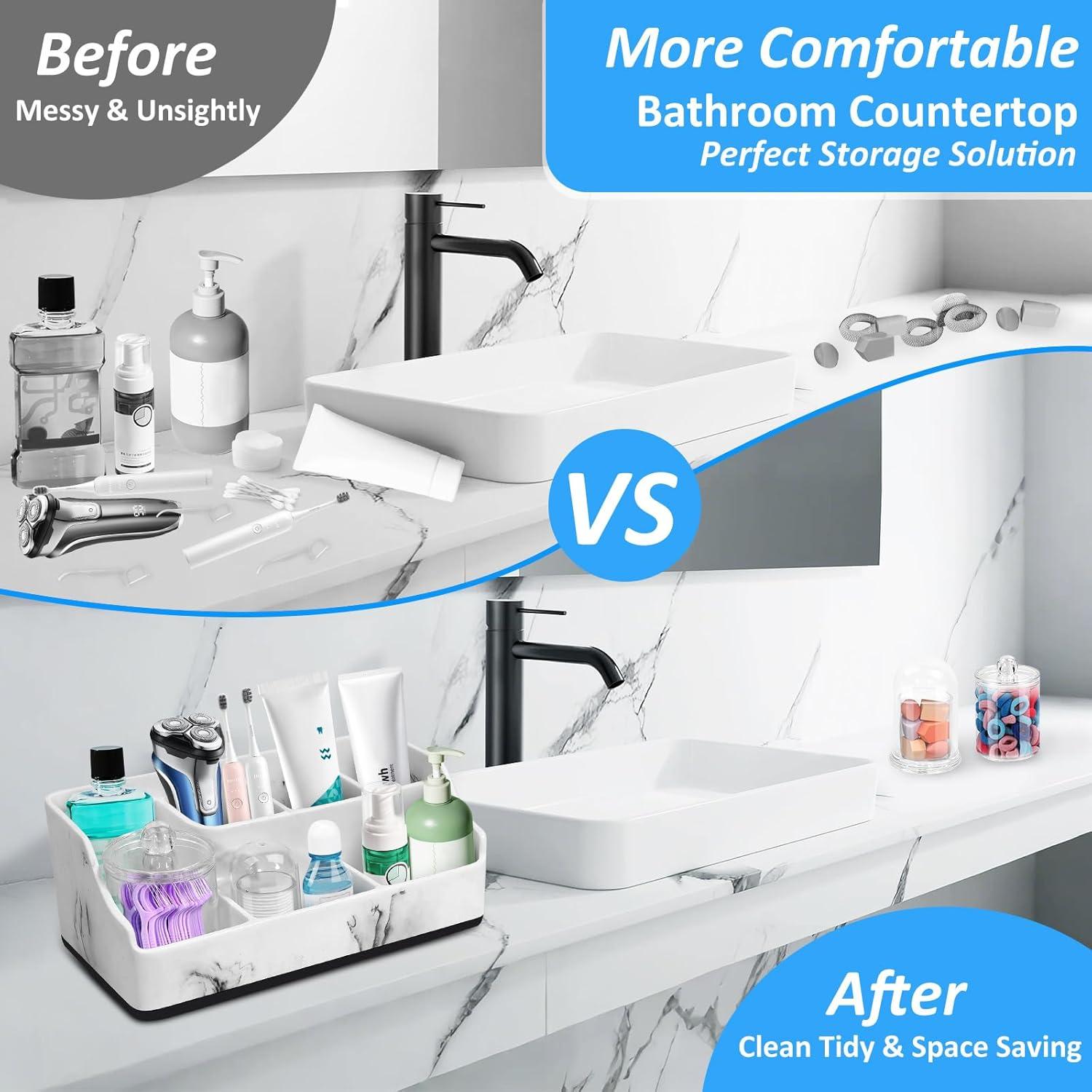 Soporte de Cepillos de Dientes MSBRCH de Mármol Blanco 6 Ranuras