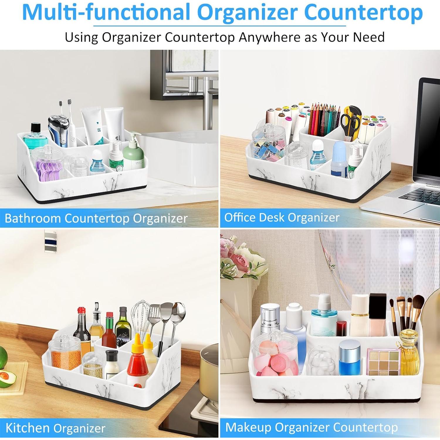 Soporte de Cepillos de Dientes MSBRCH de Mármol Blanco 6 Ranuras