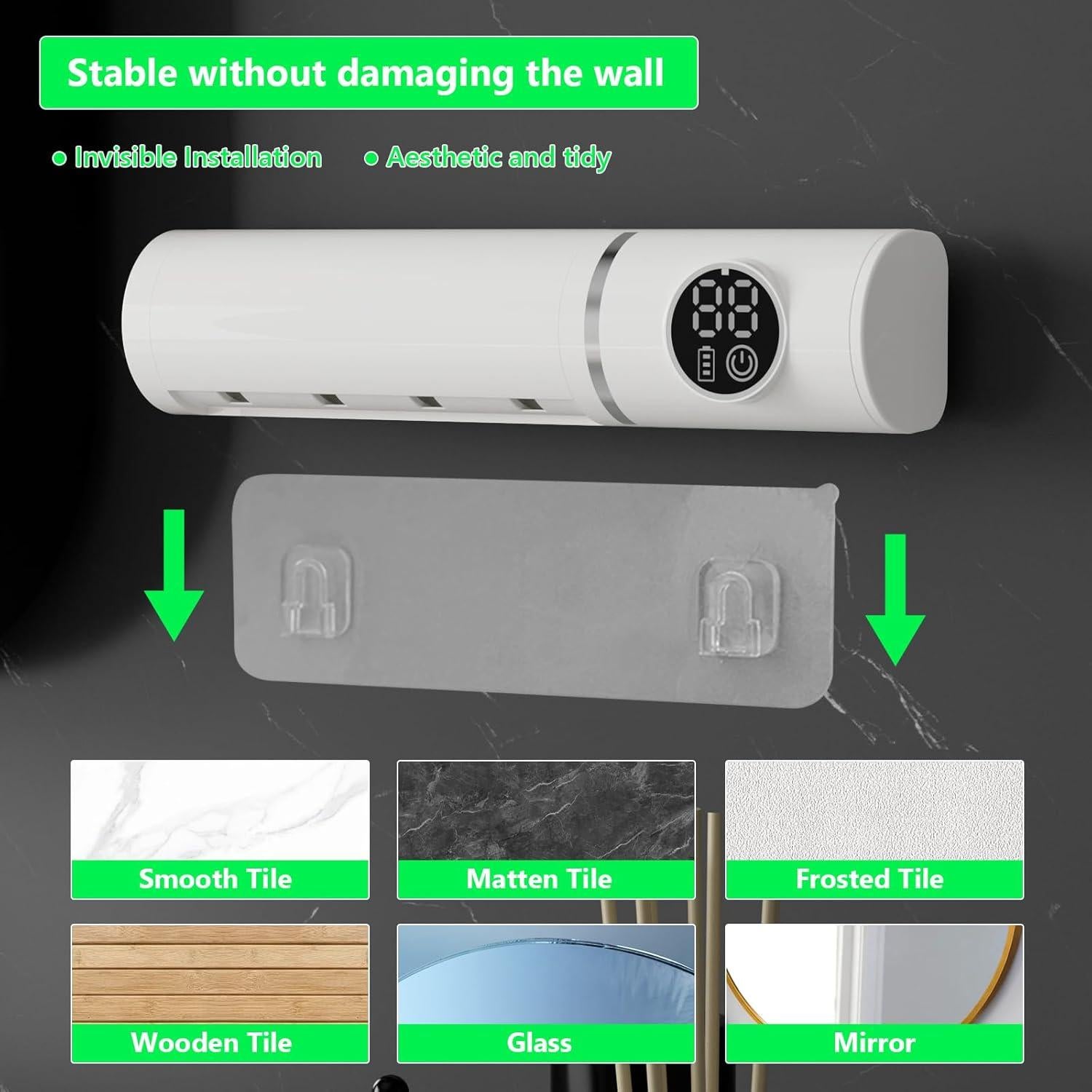 Soporte de Cepillo de Dientes Inalámbrico Lives con Temporizador - 4 Ranuras