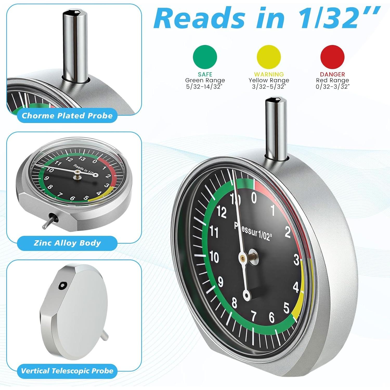 Medidor de Profundidad de Banda de Rodadura Tallew 2 Pcs