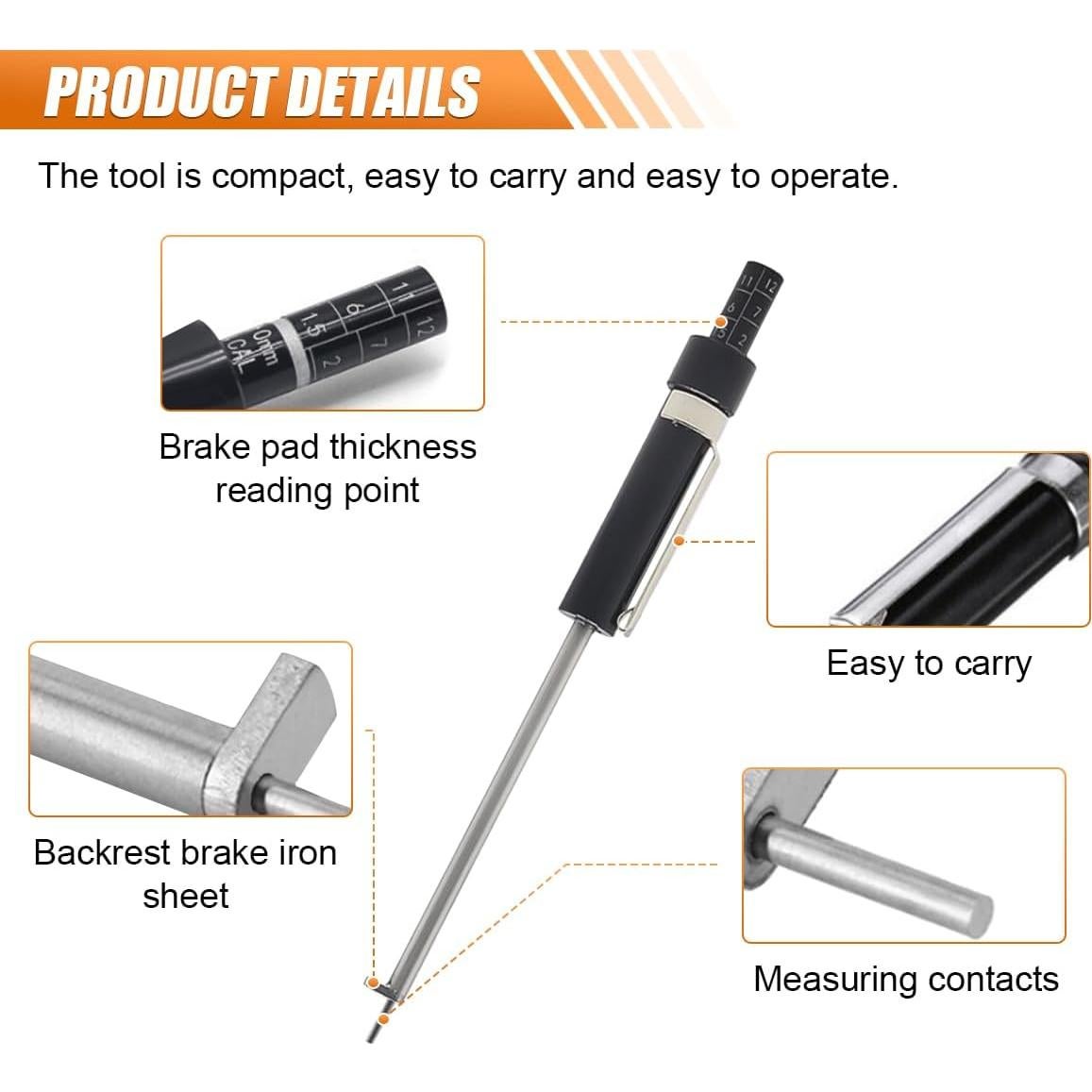 Herramienta de Medición de Espesor de Pastillas de Freno KITUREK