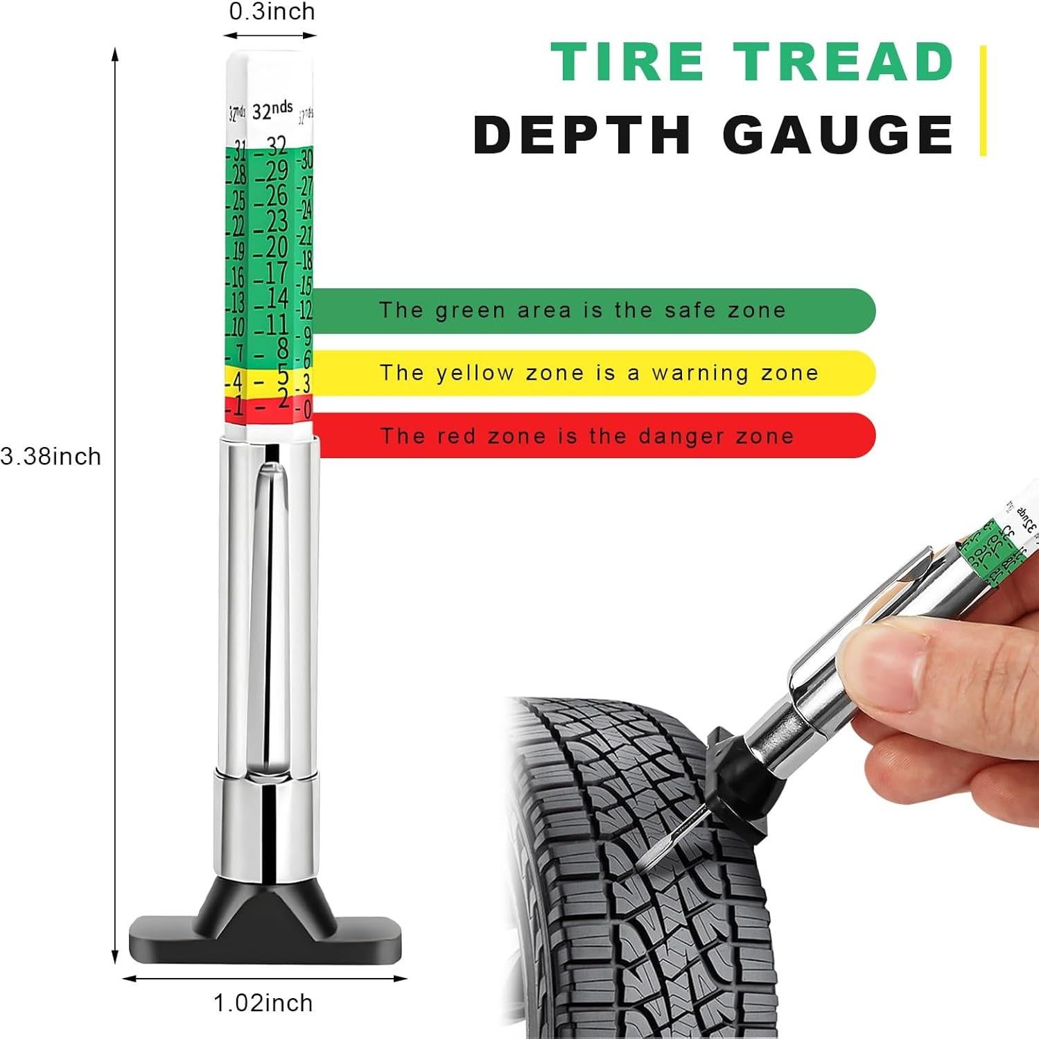 Juego de 2 medidores de profundidad de neumáticos BWBWND