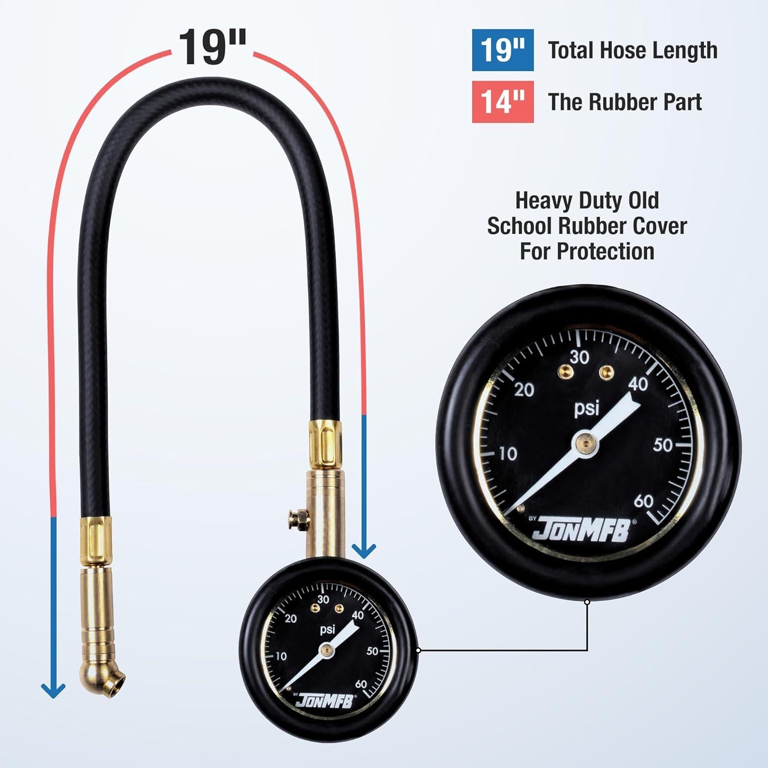 Medidor de Presión de Neumáticos Jon MFB 0-4.14 Bar 2"