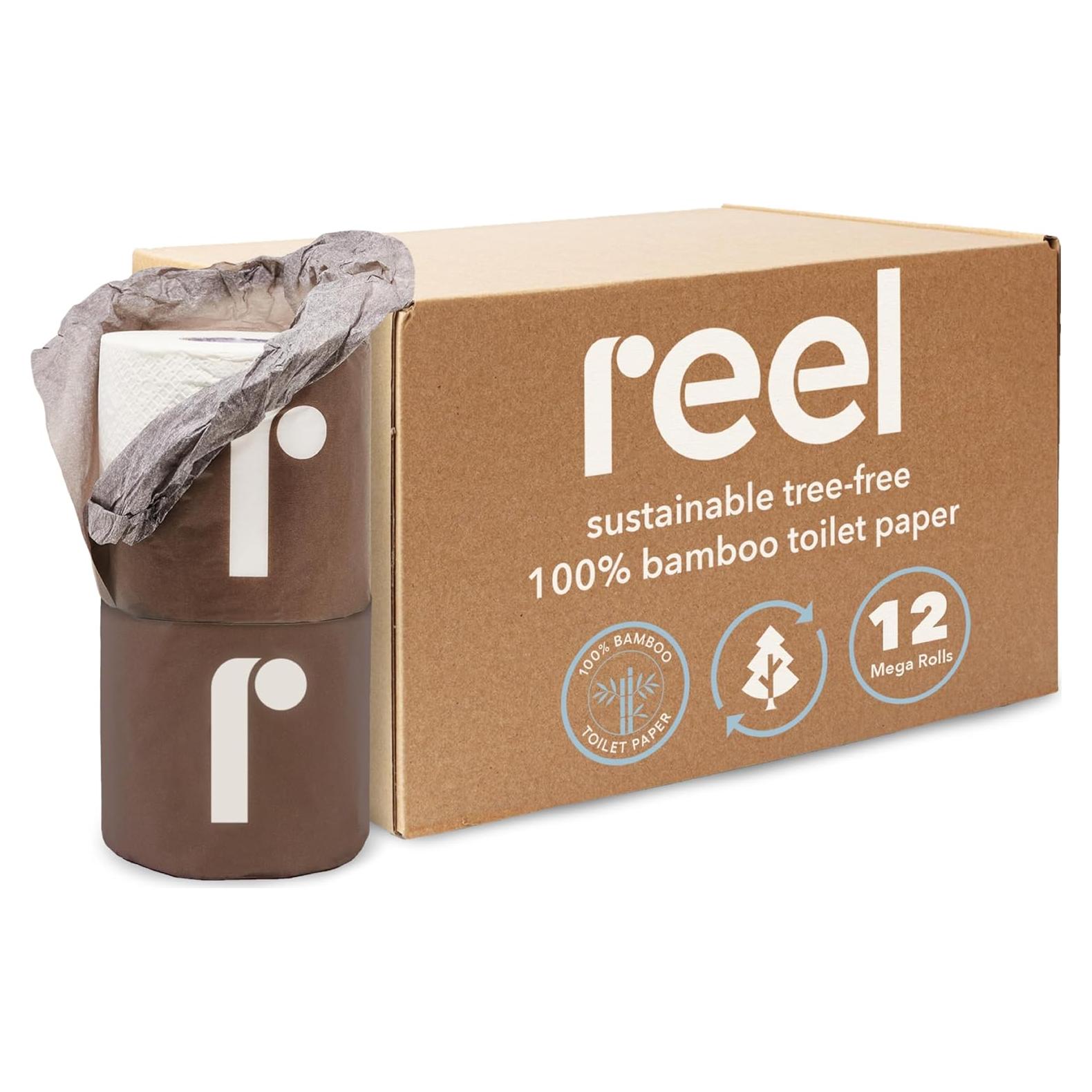 Papel Higiénico Premium Reel 12 Rollos 3 Capas de Bambú