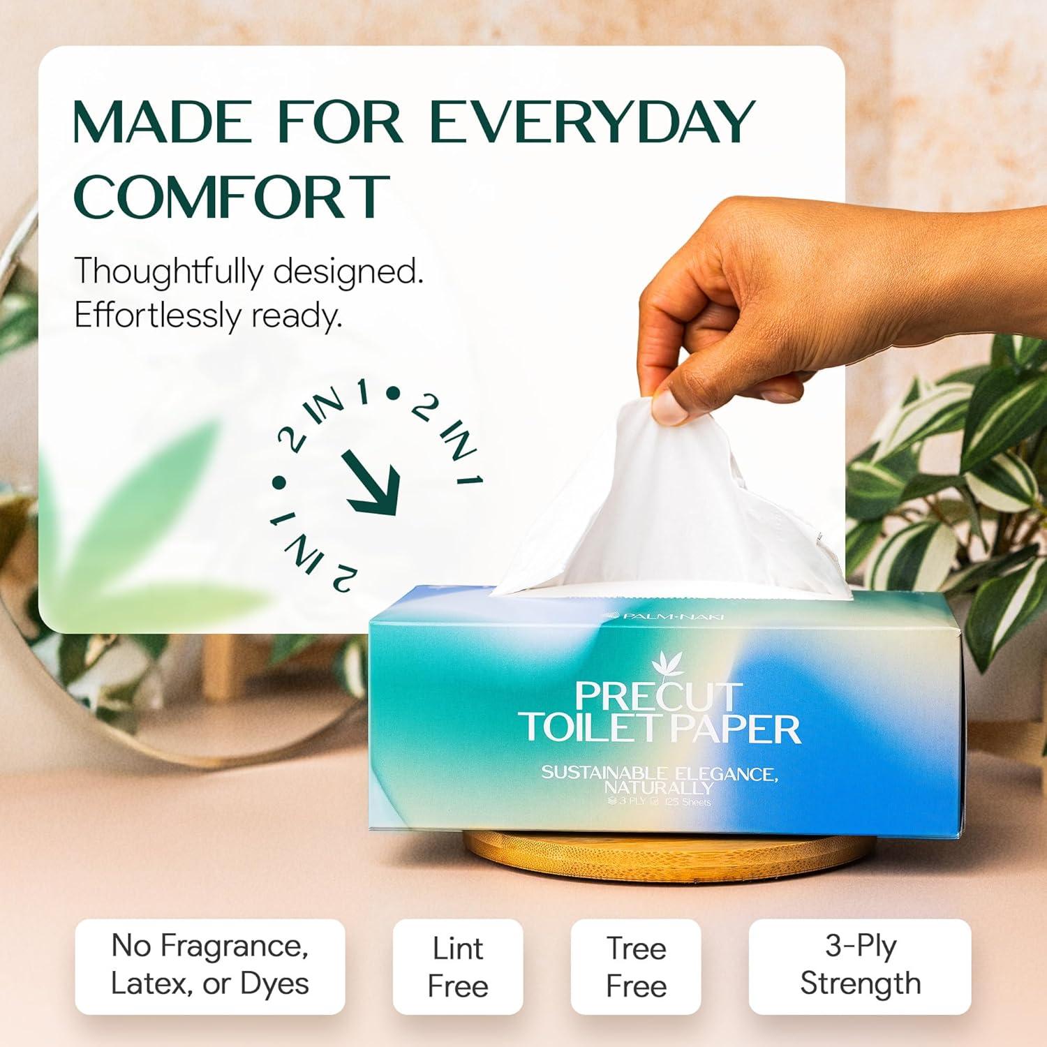 Papel Higiénico de Bambú Palm Naki - 3 Capas, 375 Hojas