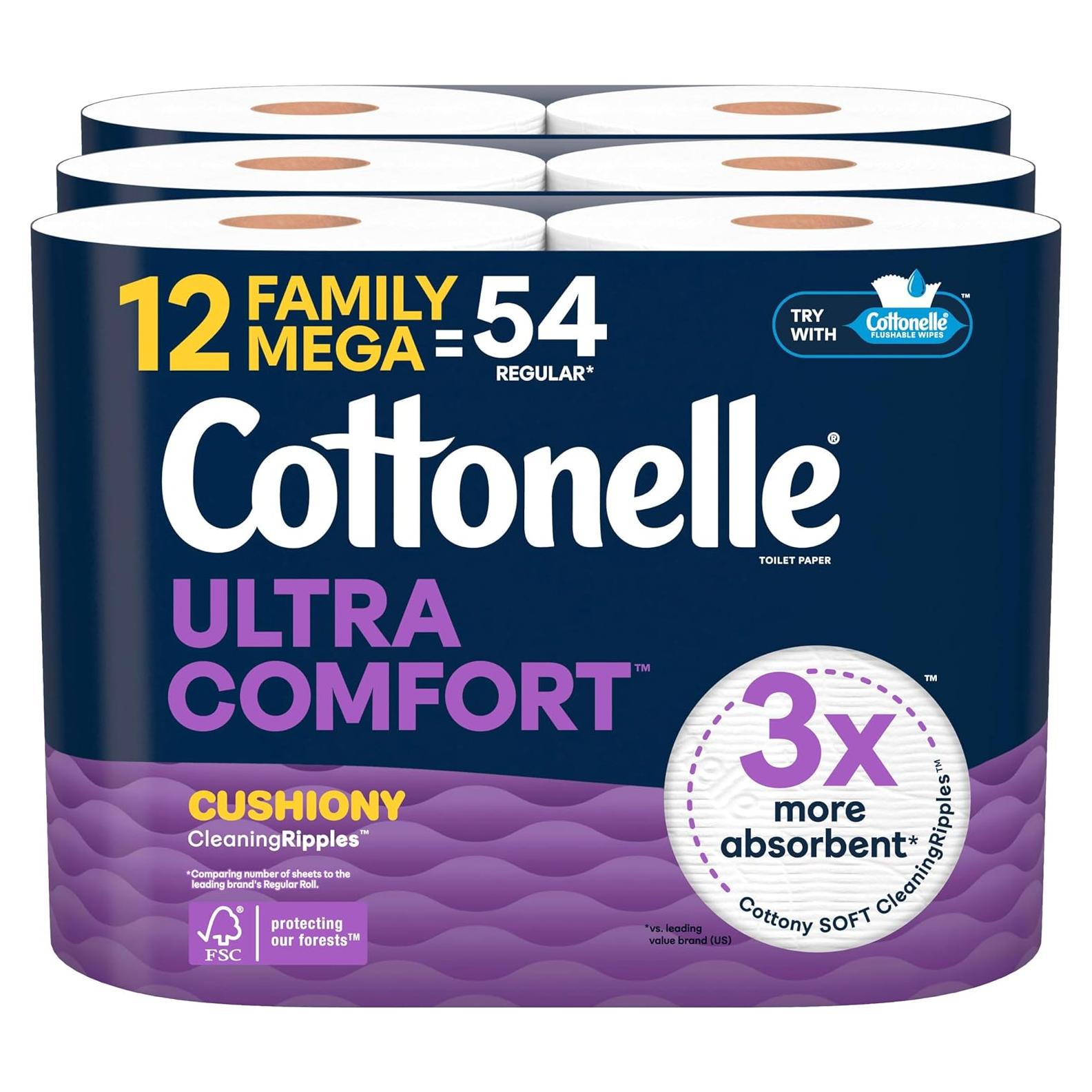 Papel Higiénico Cottonelle Ultra Comfort 12 Rollos Mega Familia
