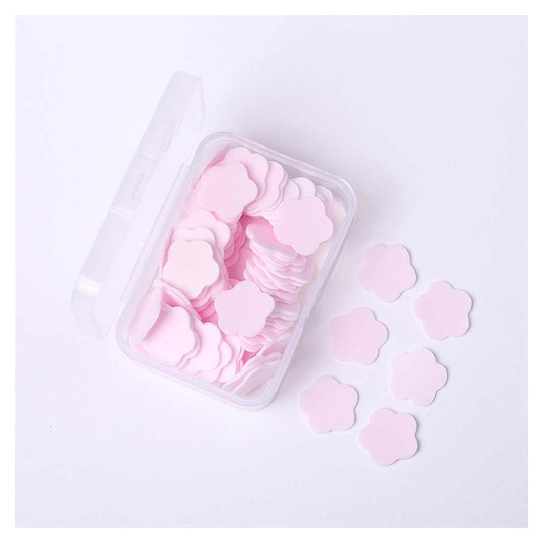 100/1000 Sheets Disposable Hand Wash Petal Soap Sheets Hand Bath Toiletry Paper Soap Flakes (100pcs, pink)