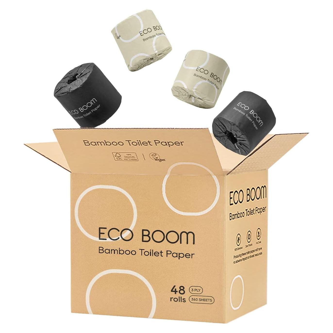 Papel Higiénico ECO BOOM 100% Bambú 3 Capas 48 Rollos