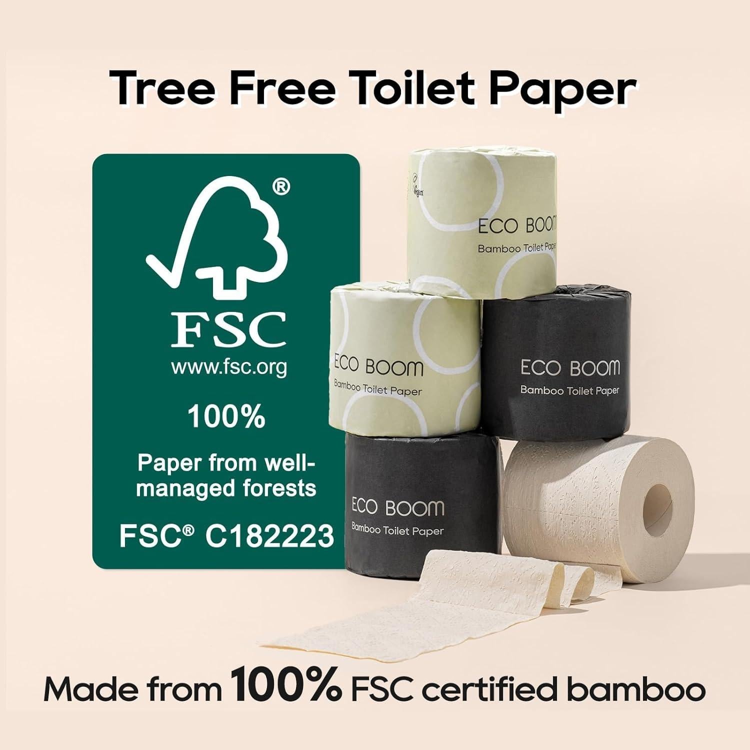 Papel Higiénico ECO BOOM 100% Bambú 3 Capas 48 Rollos