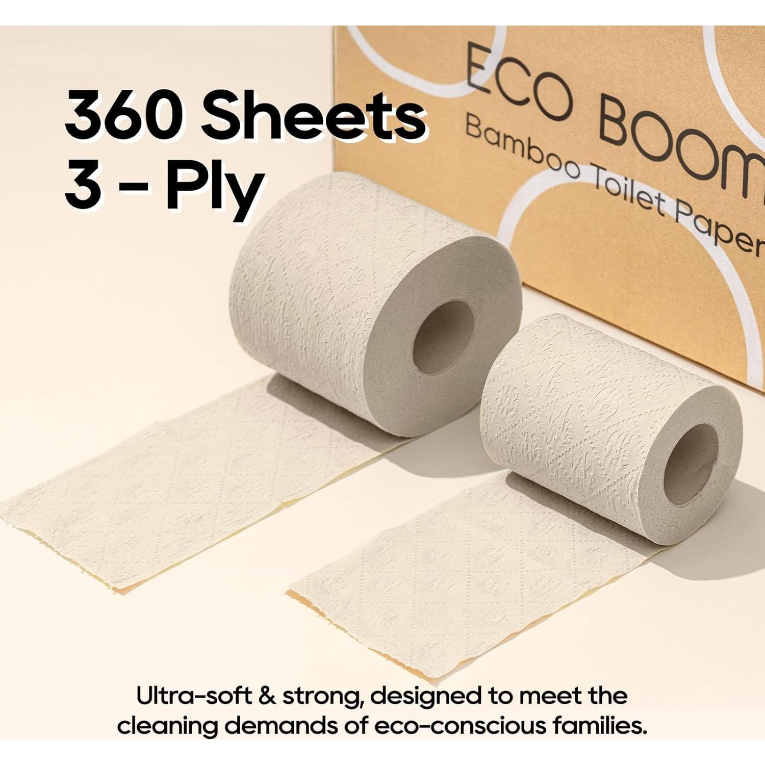 Papel Higiénico ECO BOOM 100% Bambú 3 Capas 48 Rollos