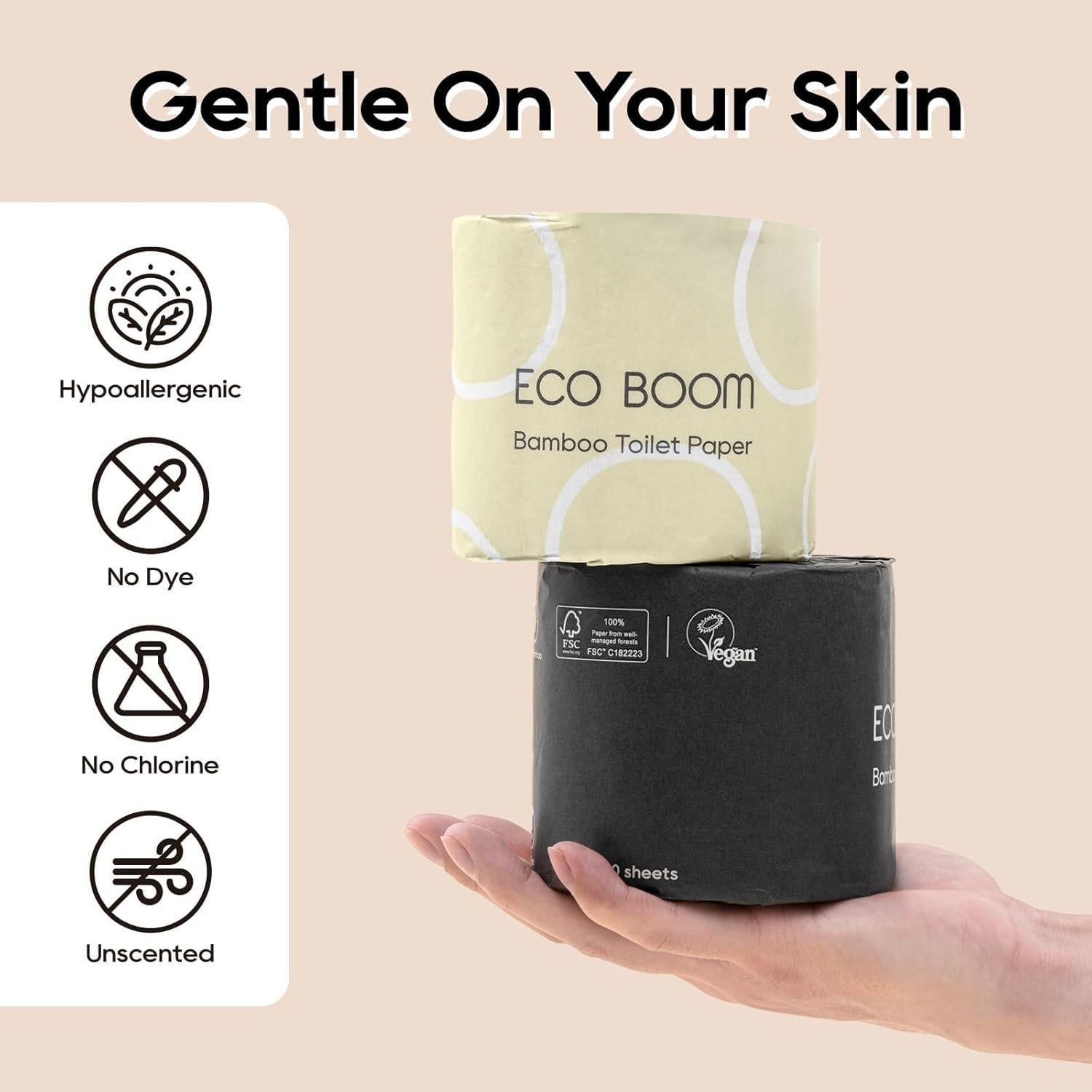 Papel Higiénico ECO BOOM 100% Bambú 3 Capas 48 Rollos