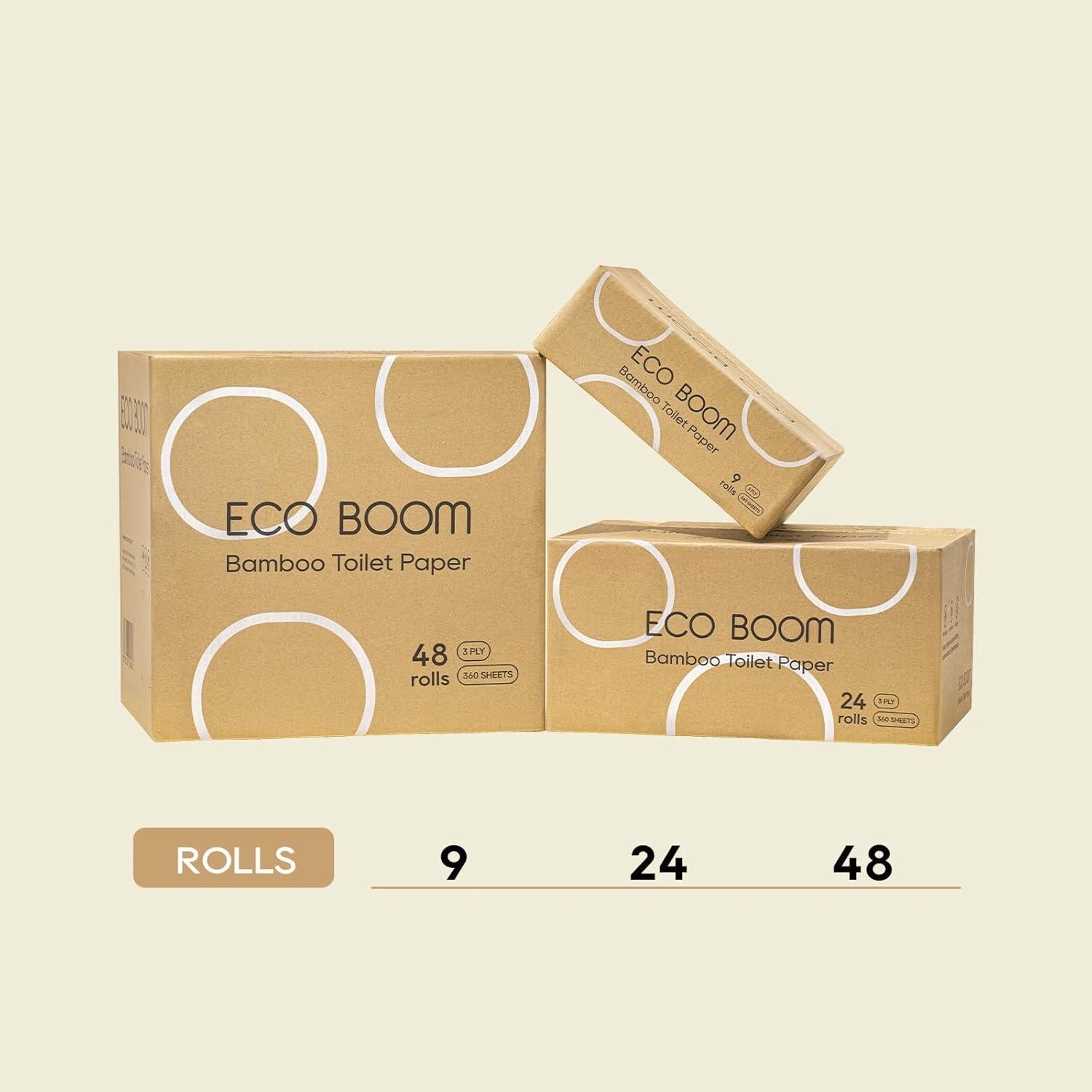 Papel Higiénico ECO BOOM 100% Bambú 3 Capas 48 Rollos