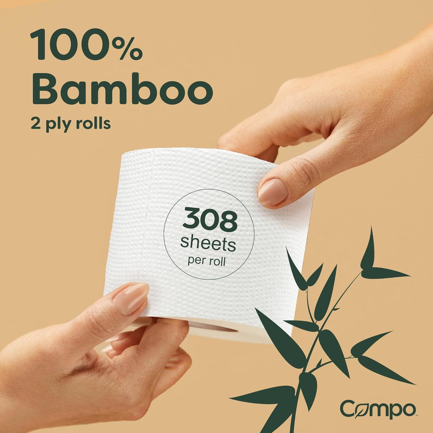 Papel Higiénico Compo 100% Bambú para Barcos y RV - 8 Rollos