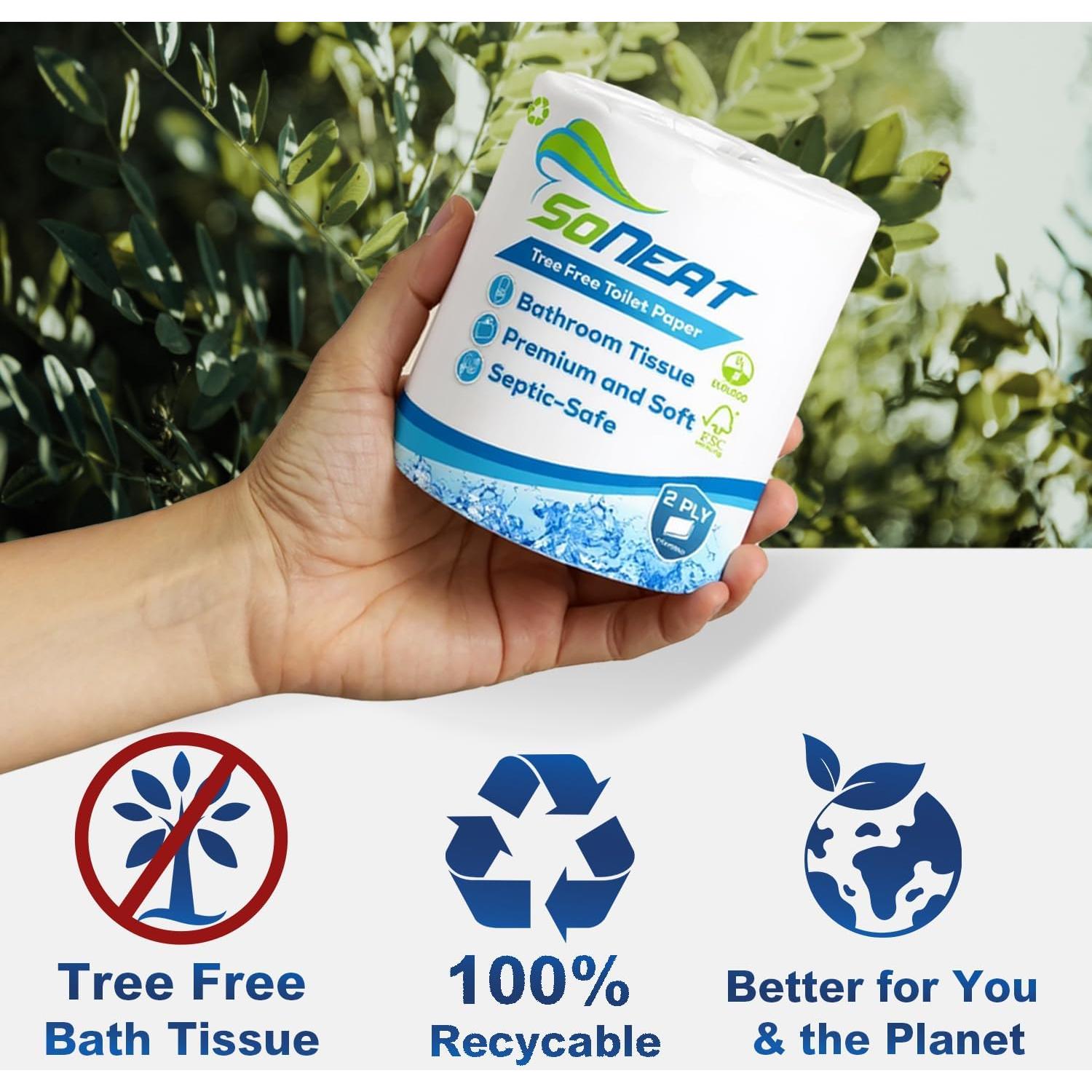 Papel Higiénico 2 Capas SoNeat 80 Rollos 500 Hojas Cada Uno