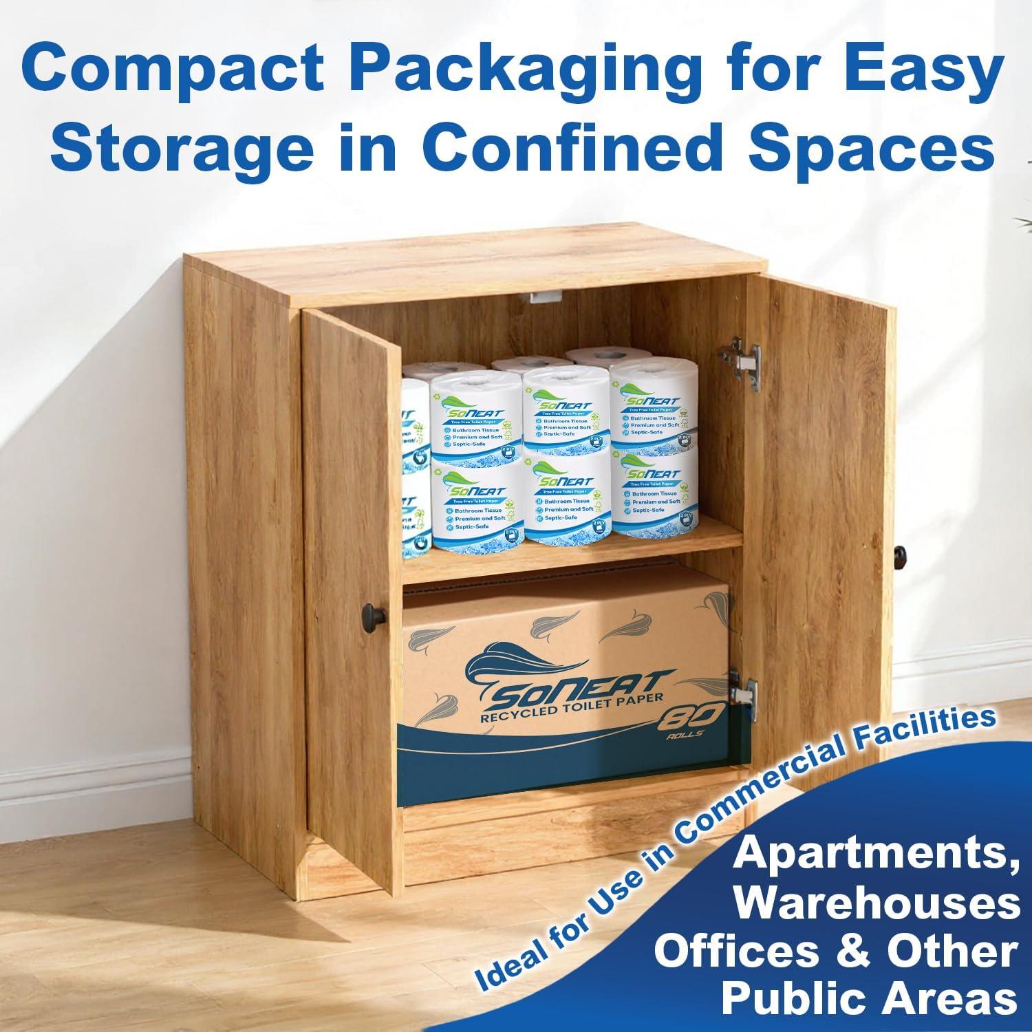 Papel Higiénico 2 Capas SoNeat 80 Rollos 500 Hojas Cada Uno