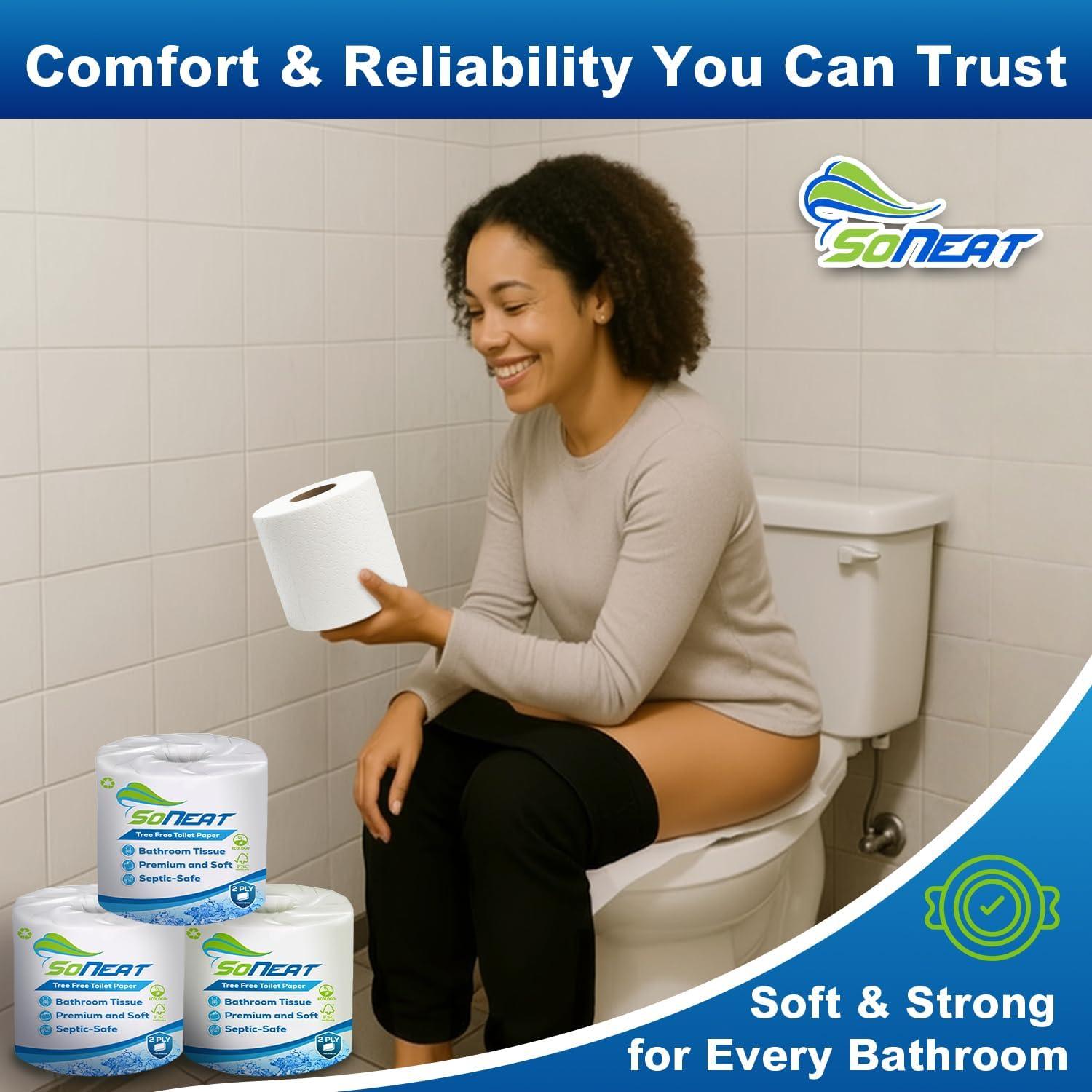 Papel Higiénico 2 Capas SoNeat 80 Rollos 500 Hojas Cada Uno