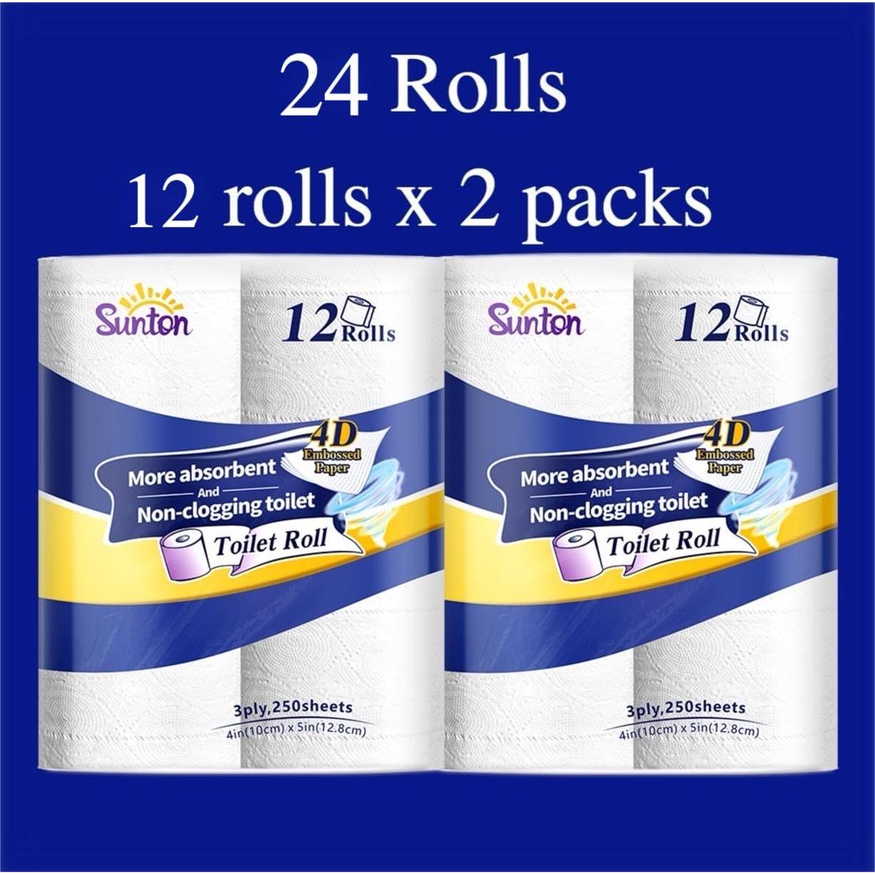 Papel Higiénico Ultra Suave Sunton 3 Capas 24 Rollos Biodegradable