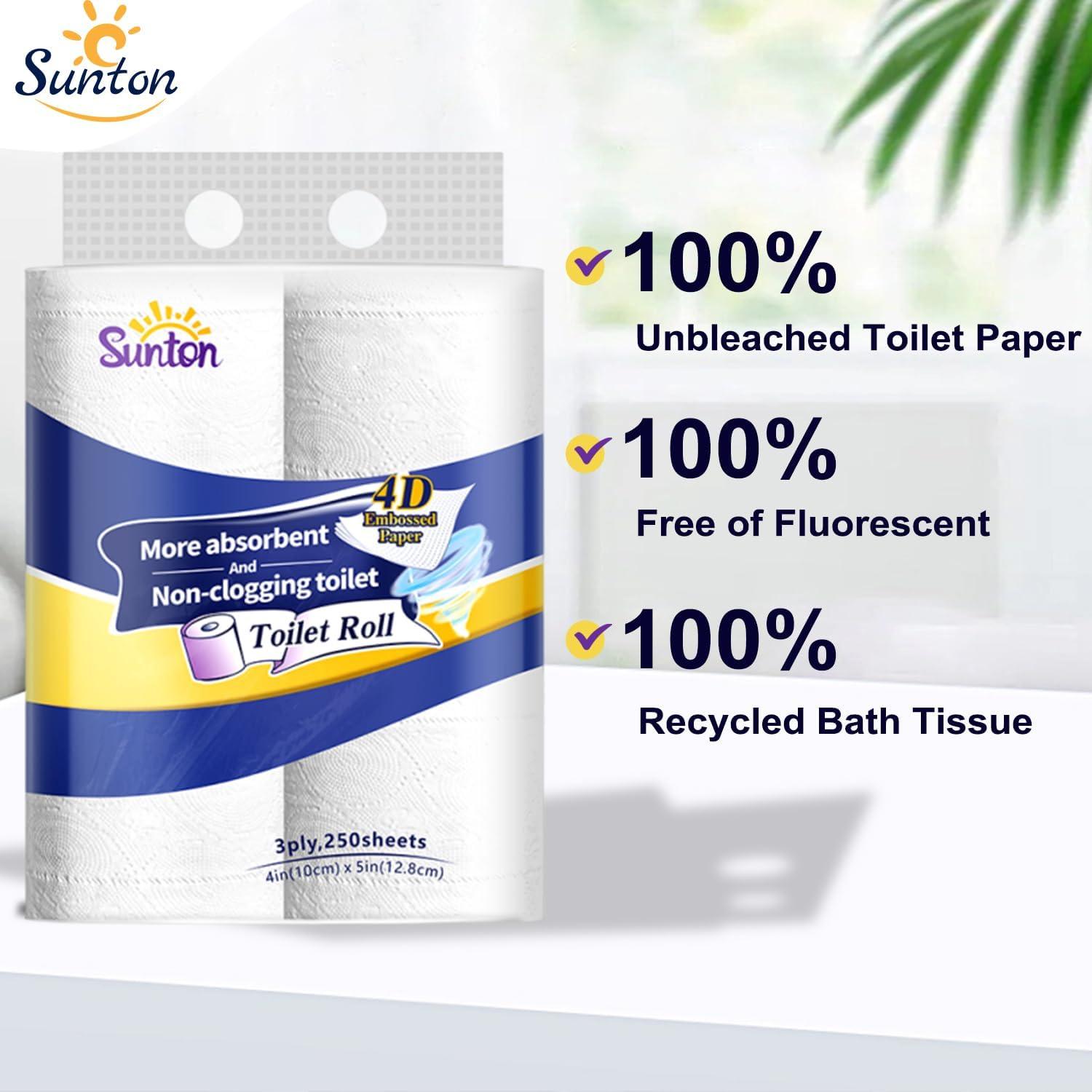 Papel Higiénico Ultra Suave Sunton 3 Capas 24 Rollos Biodegradable