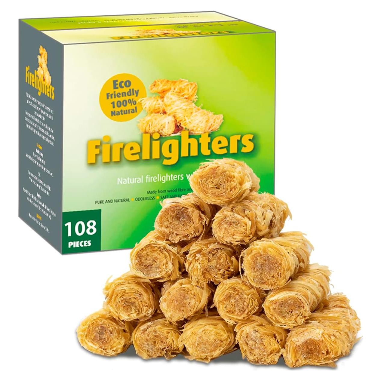 Encendedores Naturales para Chimenea CHENPLY 108 Unidades