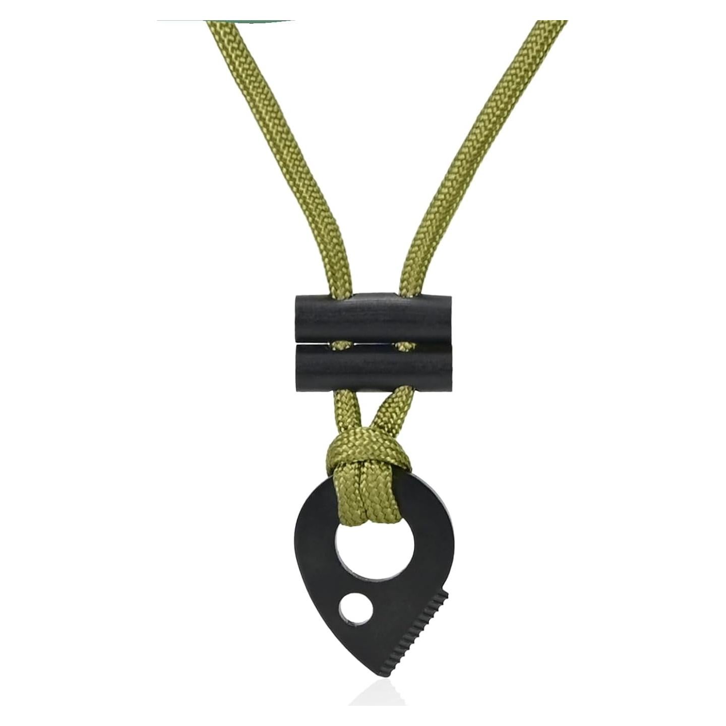 Collar de Supervivencia NUOGAO con Paracord y Pedernal 99 cm