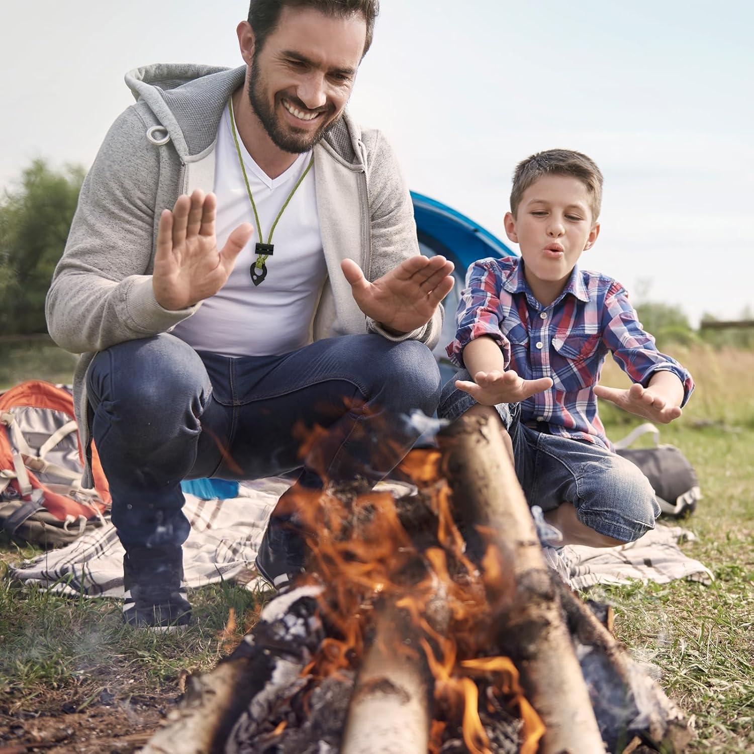 Collar de Supervivencia NUOGAO con Paracord y Pedernal 99 cm