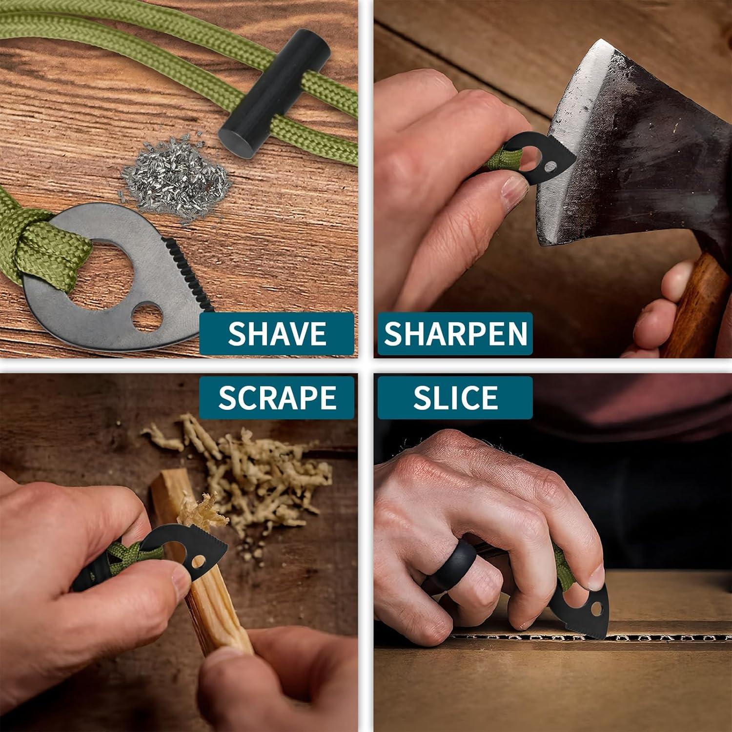 Collar de Supervivencia NUOGAO con Paracord y Pedernal 99 cm